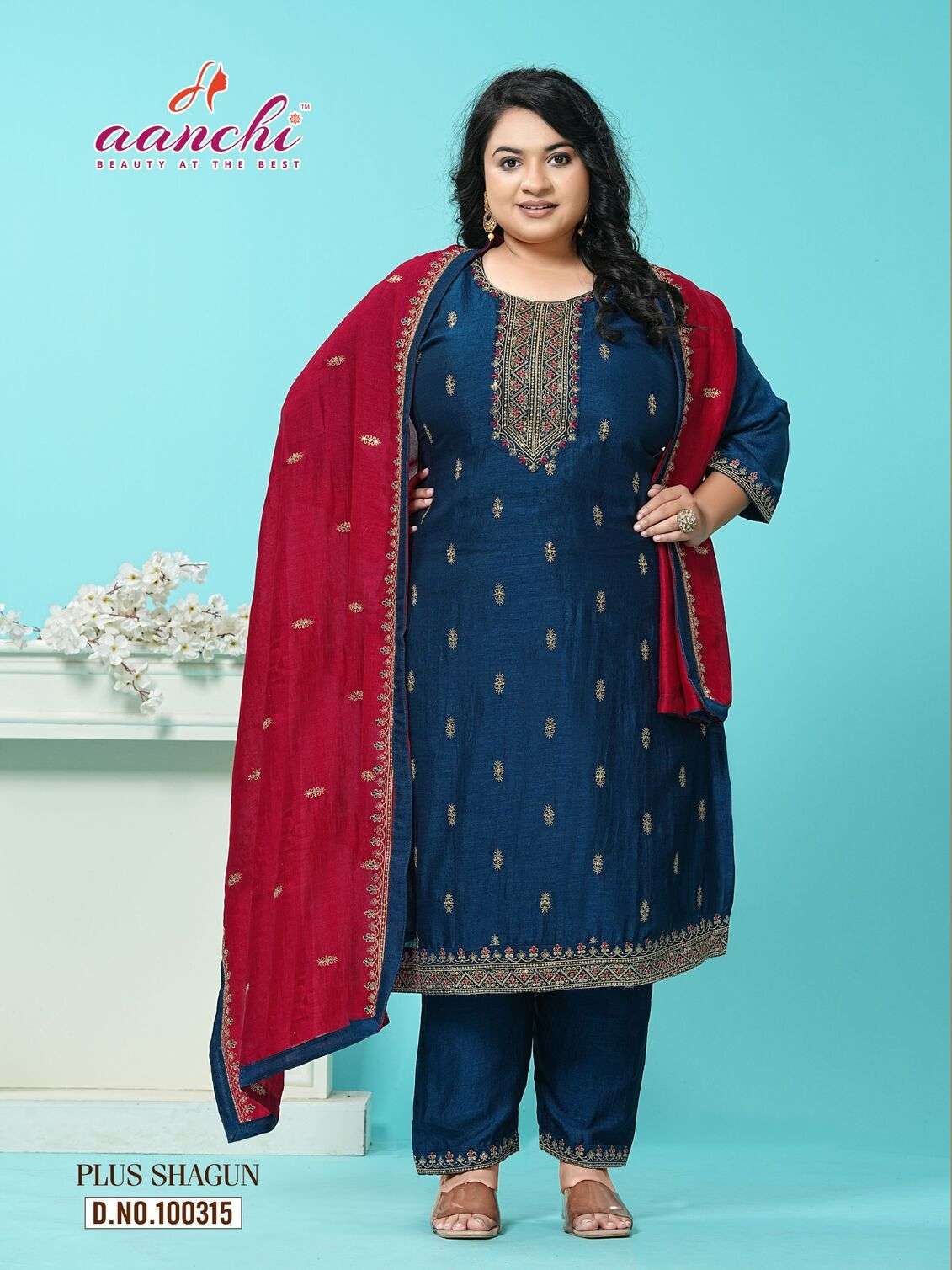 PLUS SHAGUN BY AANCHI IN VICHITRA SILK WITH FANCY CONTRAST DUPATTA WORK
