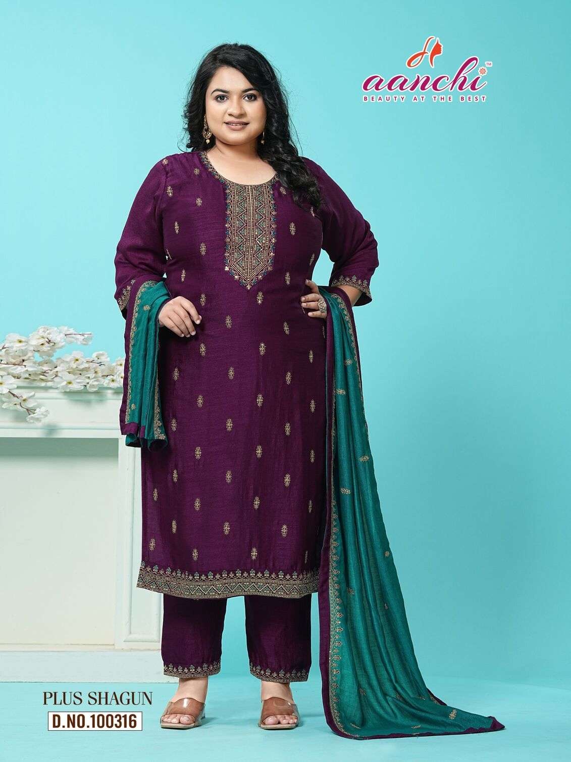 PLUS SHAGUN BY AANCHI IN VICHITRA SILK WITH FANCY CONTRAST DUPATTA WORK