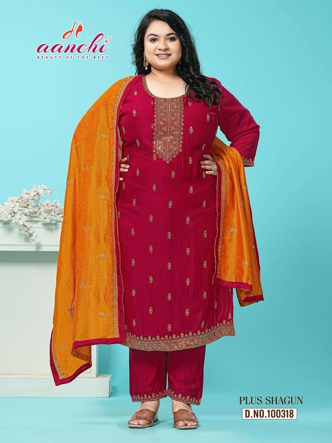 PLUS SHAGUN BY AANCHI IN VICHITRA SILK WITH FANCY CONTRAST DUPATTA WORK