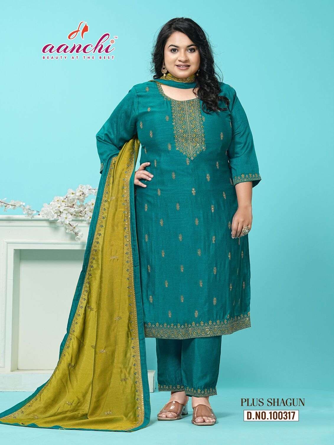 PLUS SHAGUN BY AANCHI IN VICHITRA SILK WITH FANCY CONTRAST DUPATTA WORK