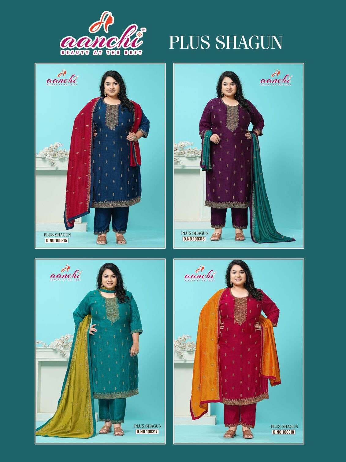 PLUS SHAGUN BY AANCHI IN VICHITRA SILK WITH FANCY CONTRAST DUPATTA WORK