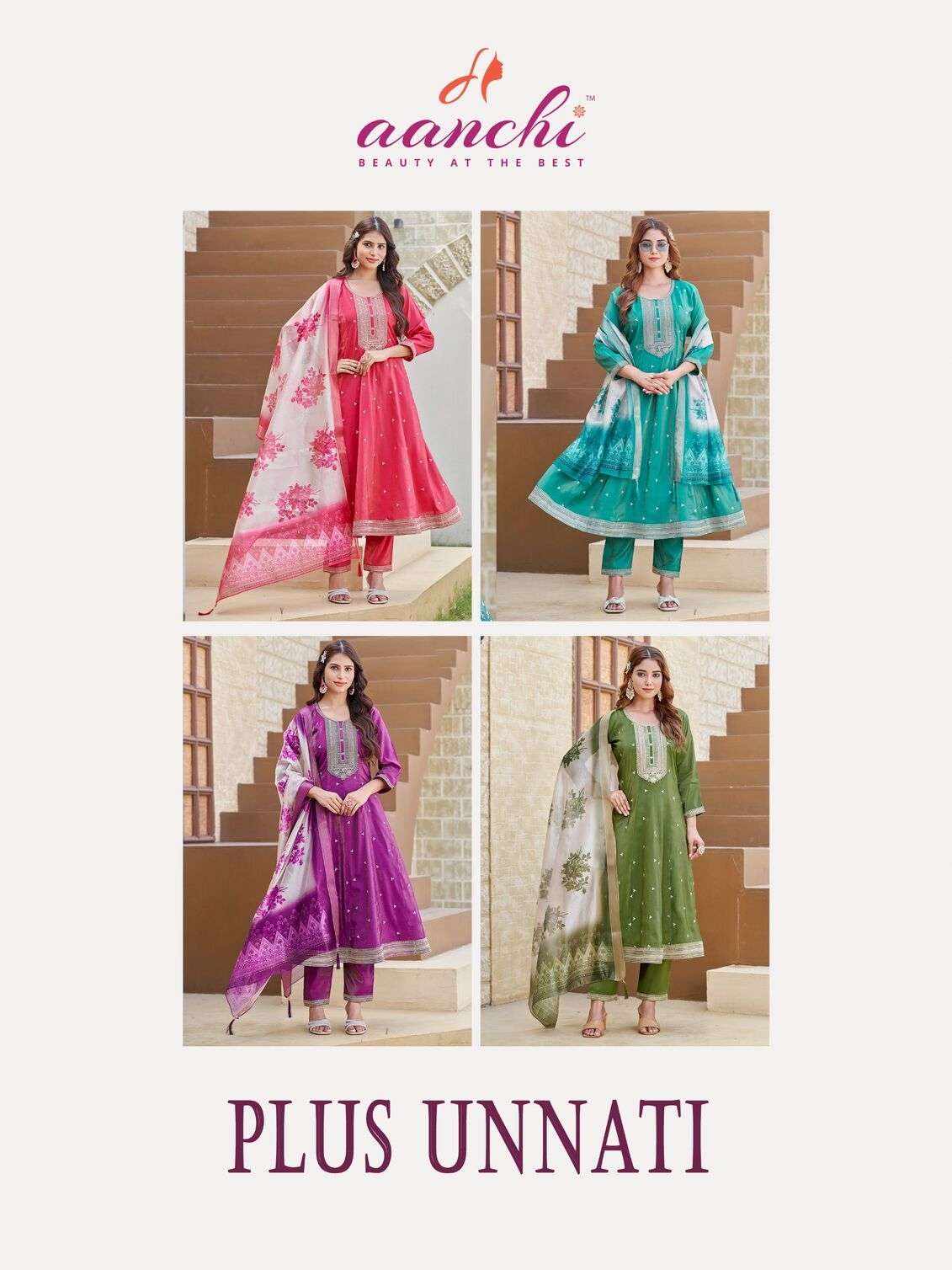 PLUS UNNATI BY AANCHI IN ROMAN SHIMMER WITH FANCY DIGITAL PRINT DUPATTA