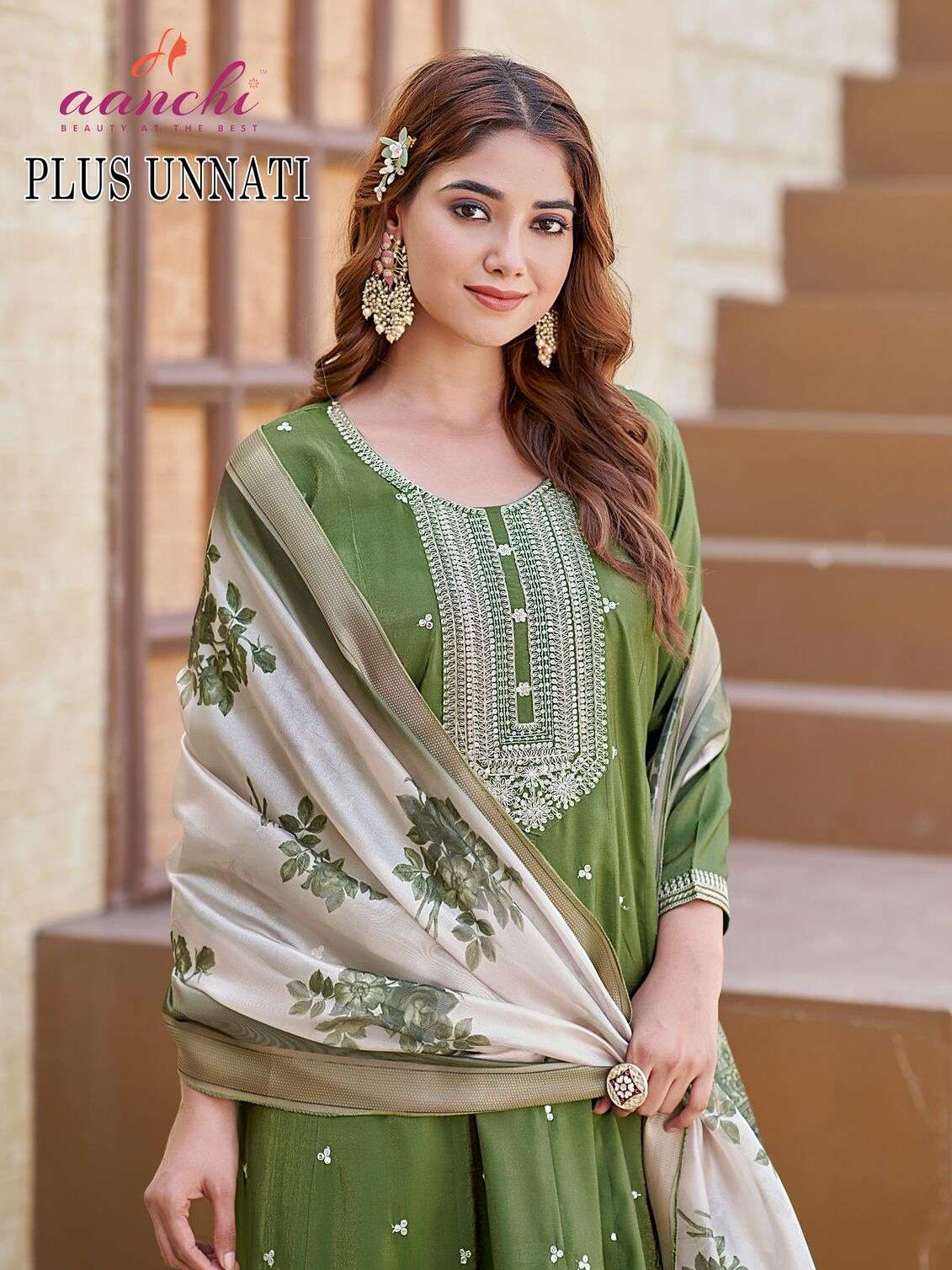 PLUS UNNATI BY AANCHI IN ROMAN SHIMMER WITH FANCY DIGITAL PRINT DUPATTA