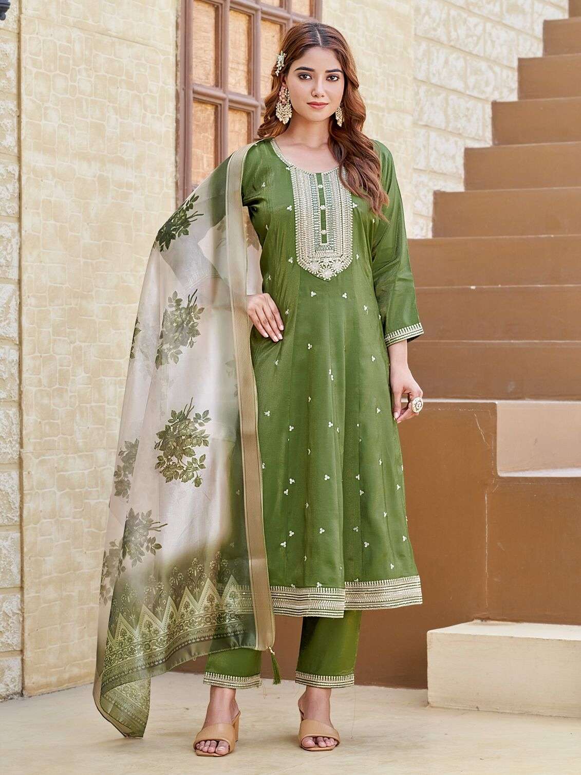 PLUS UNNATI BY AANCHI IN ROMAN SHIMMER WITH FANCY DIGITAL PRINT DUPATTA