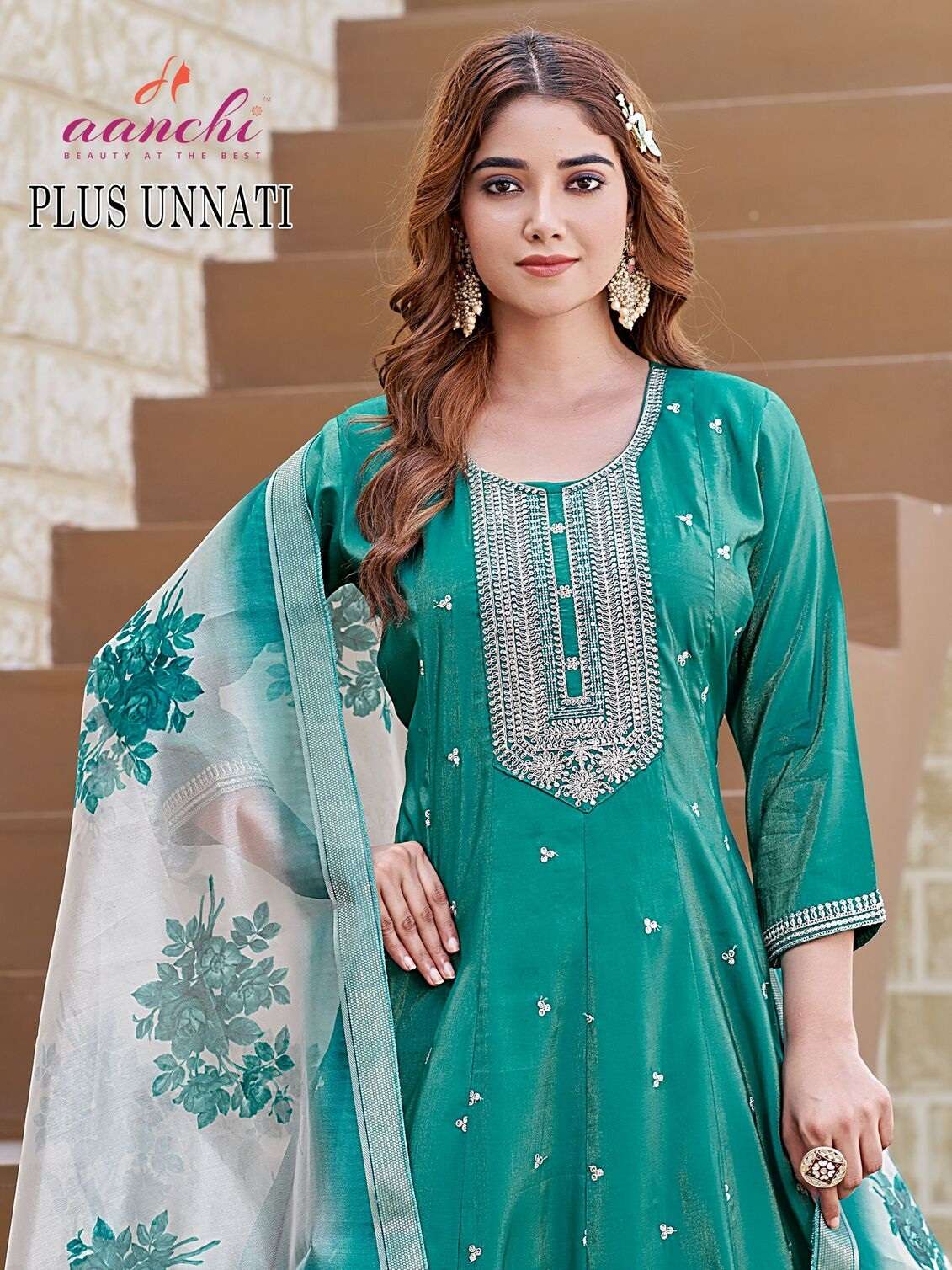 PLUS UNNATI BY AANCHI IN ROMAN SHIMMER WITH FANCY DIGITAL PRINT DUPATTA