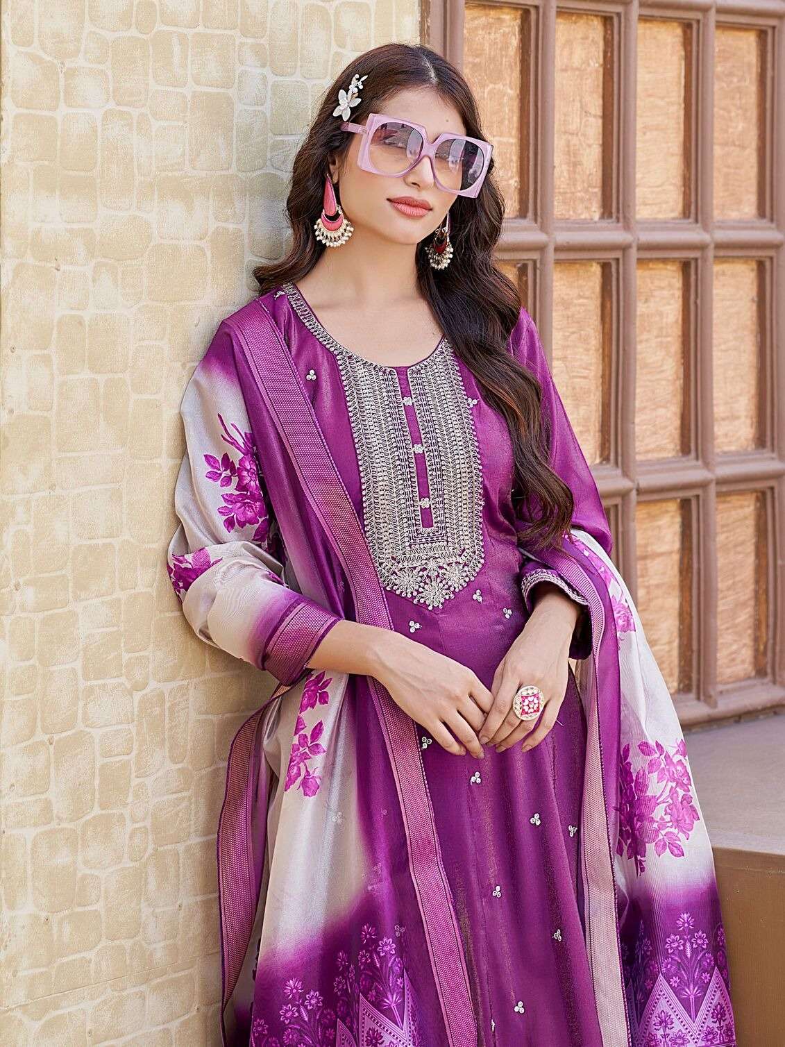 PLUS UNNATI BY AANCHI IN ROMAN SHIMMER WITH FANCY DIGITAL PRINT DUPATTA