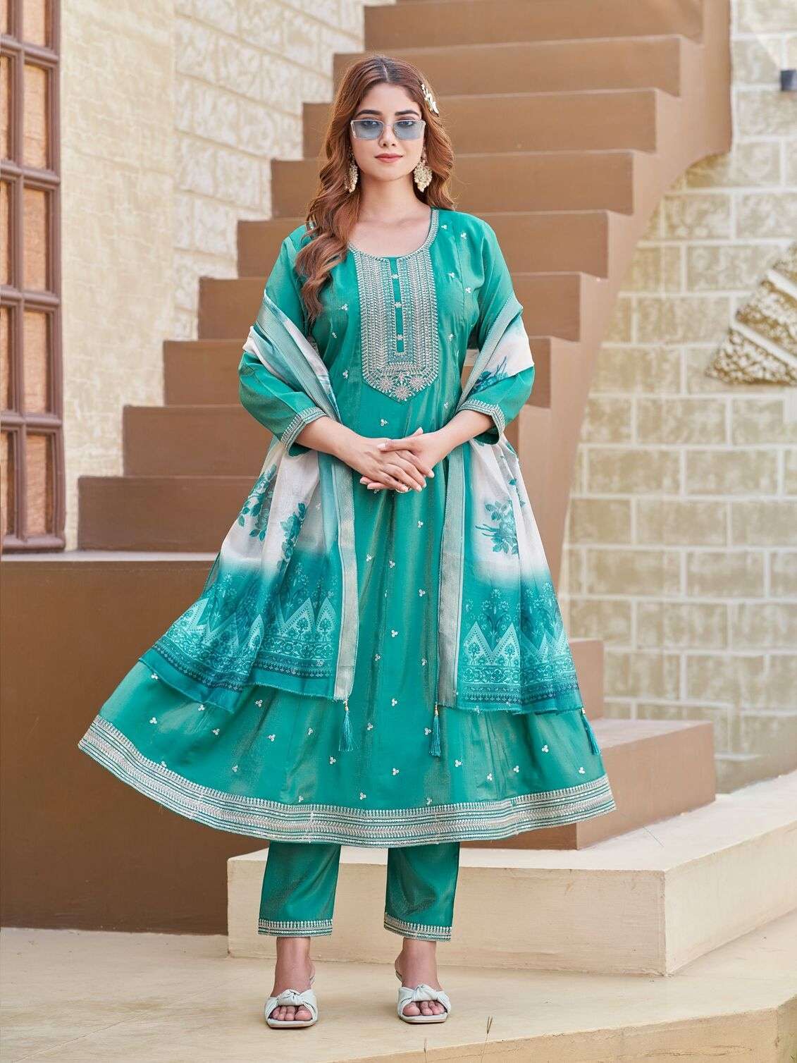 PLUS UNNATI BY AANCHI IN ROMAN SHIMMER WITH FANCY DIGITAL PRINT DUPATTA