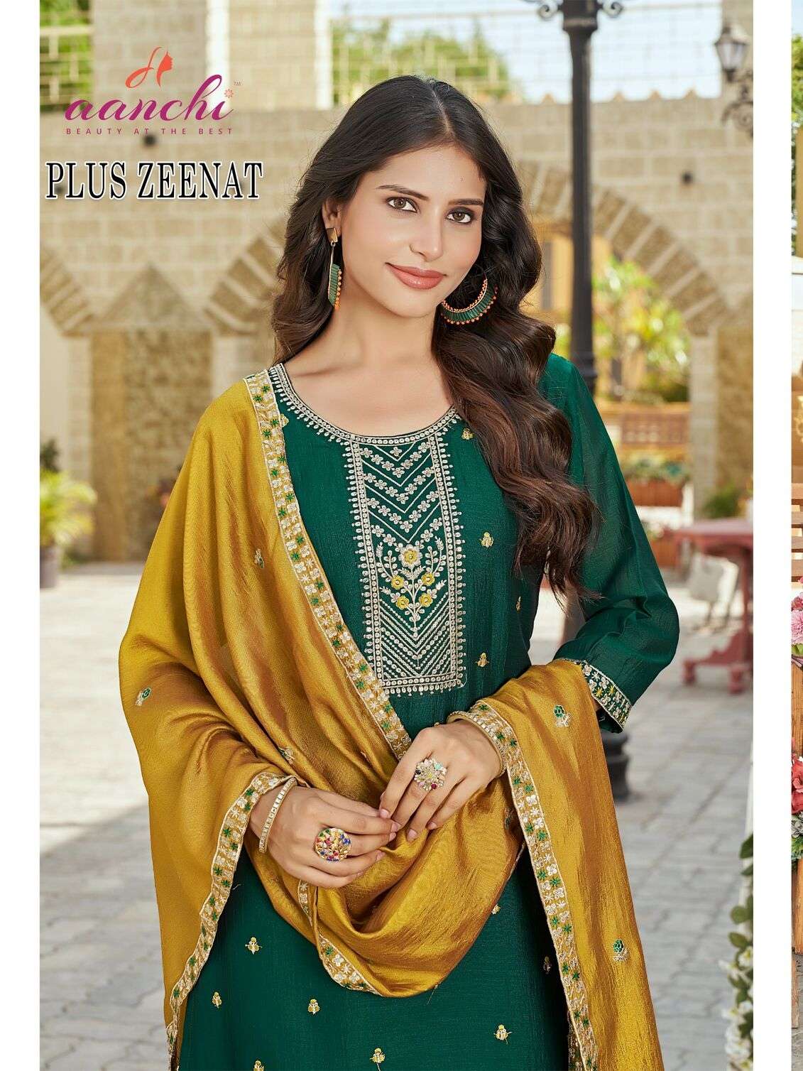 PLUS ZEENAT BY AANCHI IN VICHITRA SILK WITH WORK 3 PCS SET STRAIGHT CONCEPT
