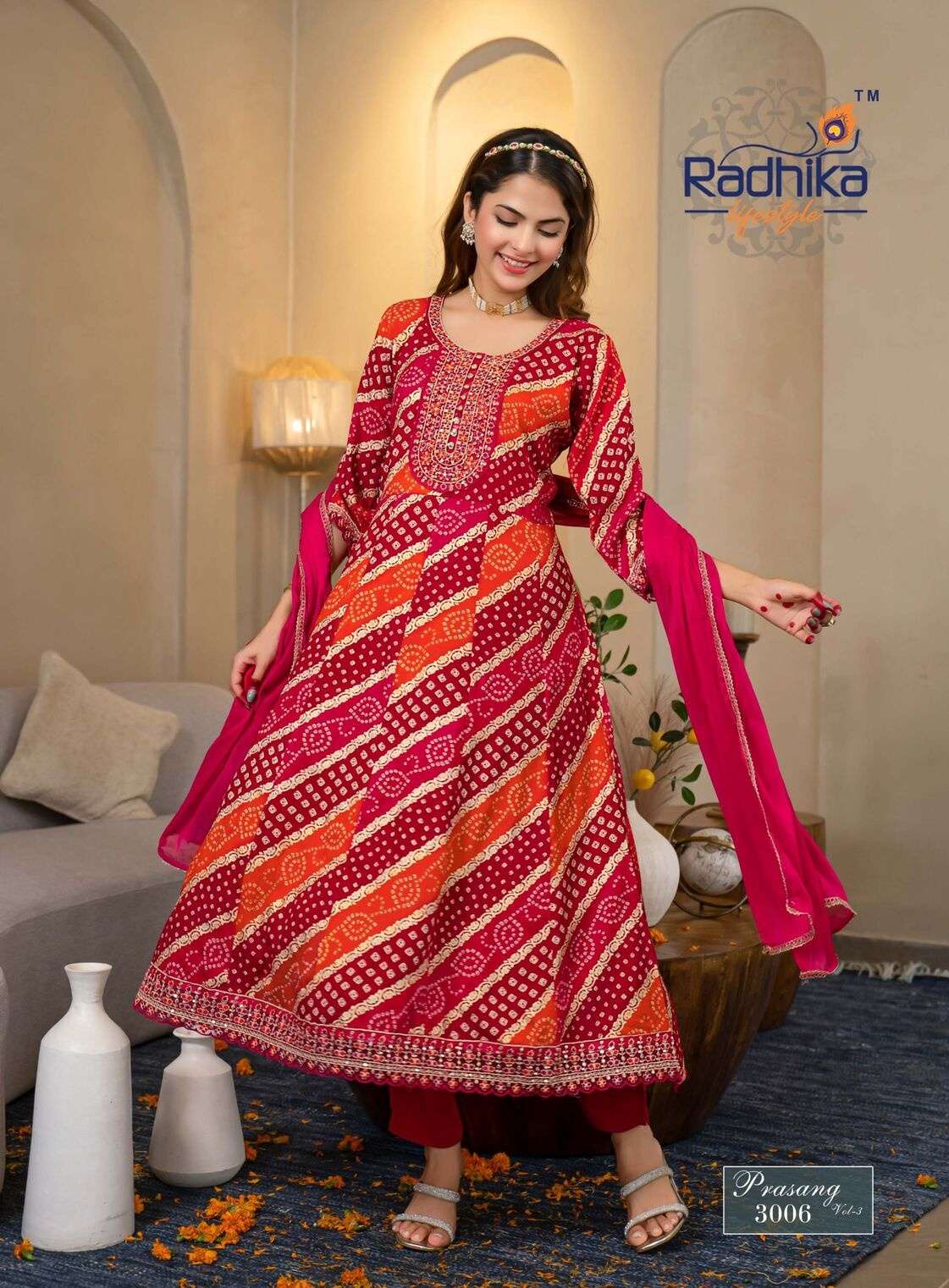 PRASANG VOL-3 BY RADHIKA LIFESTYLE IN HEAVY REYON FOIL PRINT WITH EMBROIDERY WORK 