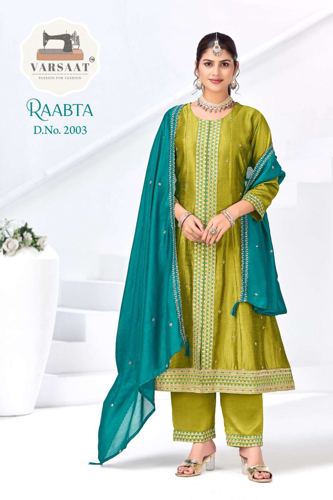 RAABTA BY VARSAAT IN VICHITRA SILK ANARKALI WITH EMBROIDERY WORK 