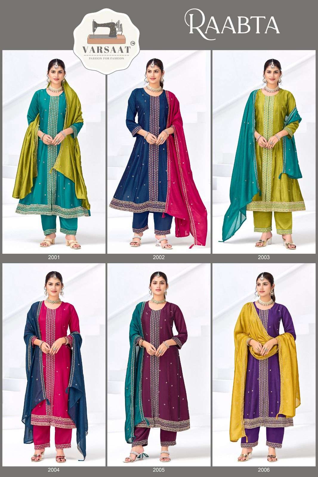 RAABTA BY VARSAAT IN VICHITRA SILK ANARKALI WITH EMBROIDERY WORK 