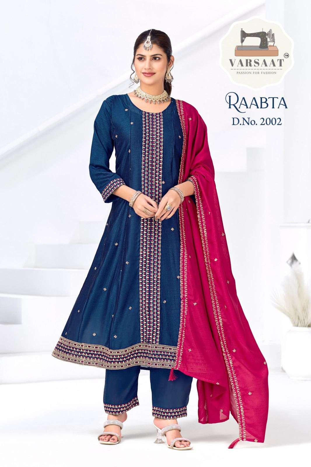 RAABTA BY VARSAAT IN VICHITRA SILK ANARKALI WITH EMBROIDERY WORK 