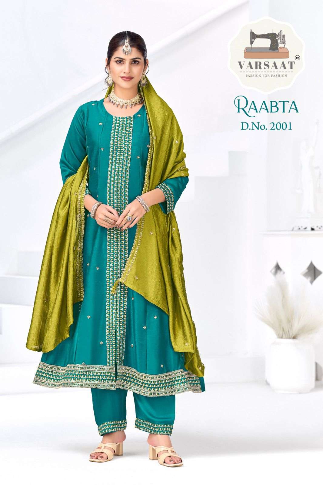 RAABTA BY VARSAAT IN VICHITRA SILK ANARKALI WITH EMBROIDERY WORK 