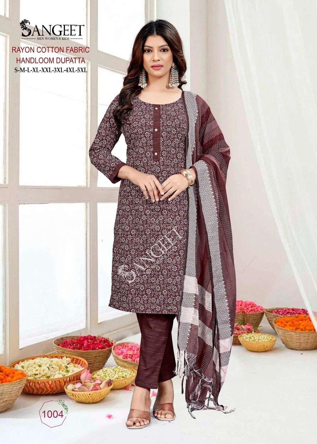 RABDI FRY-1 BY SANGEET IN RAYON COTTON FABRIC WITH HANDLOOM DUPPATA 