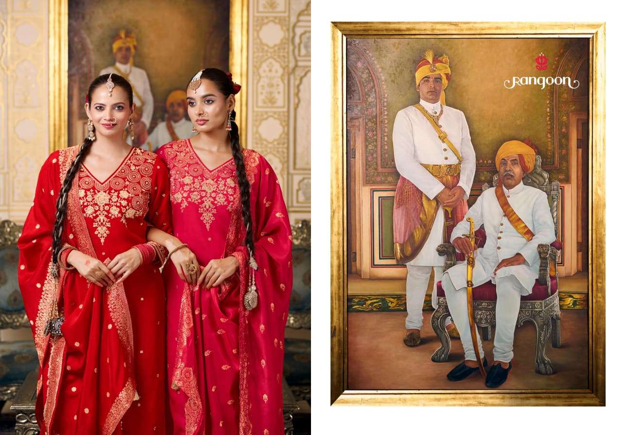 RADHA RANI BY RANGOON IN SILK WITH FANCY EMBRODERY WORK AND FULL COTTON MAL INNER