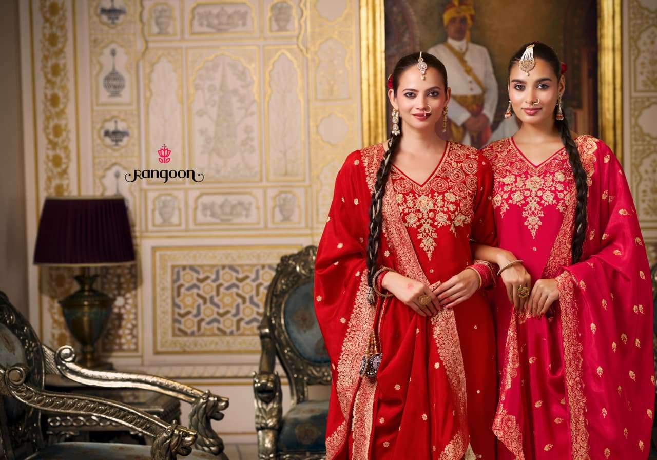 RADHA RANI BY RANGOON IN SILK WITH FANCY EMBRODERY WORK AND FULL COTTON MAL INNER