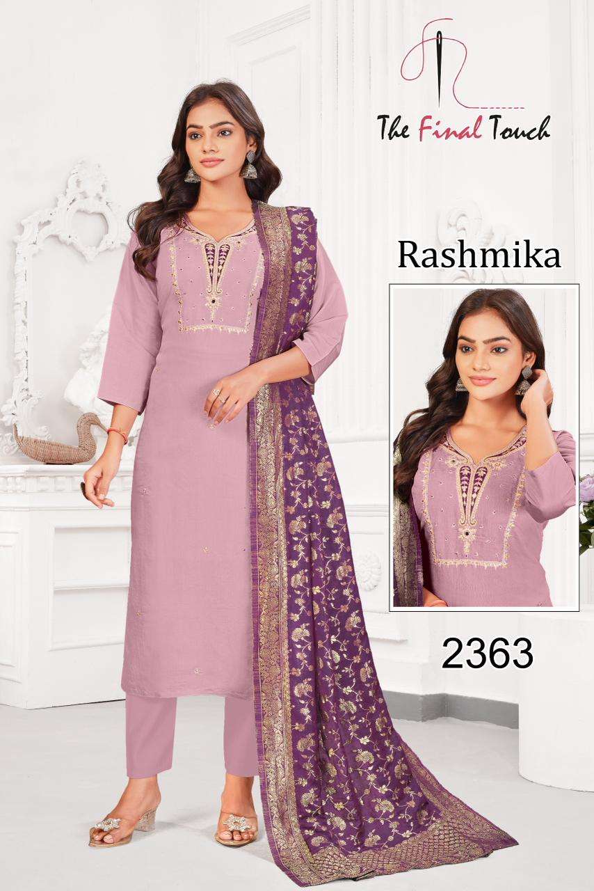 RASHMIKA BY THE FINAL TOUCH IN ROMAN WITH HEAVY EMBROIDERY WOTK WITH INNER 