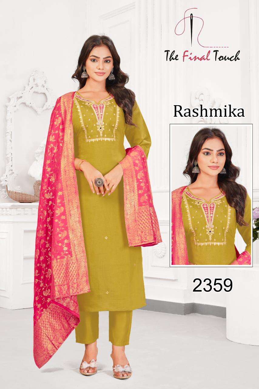 RASHMIKA BY THE FINAL TOUCH IN ROMAN WITH HEAVY EMBROIDERY WOTK WITH INNER 