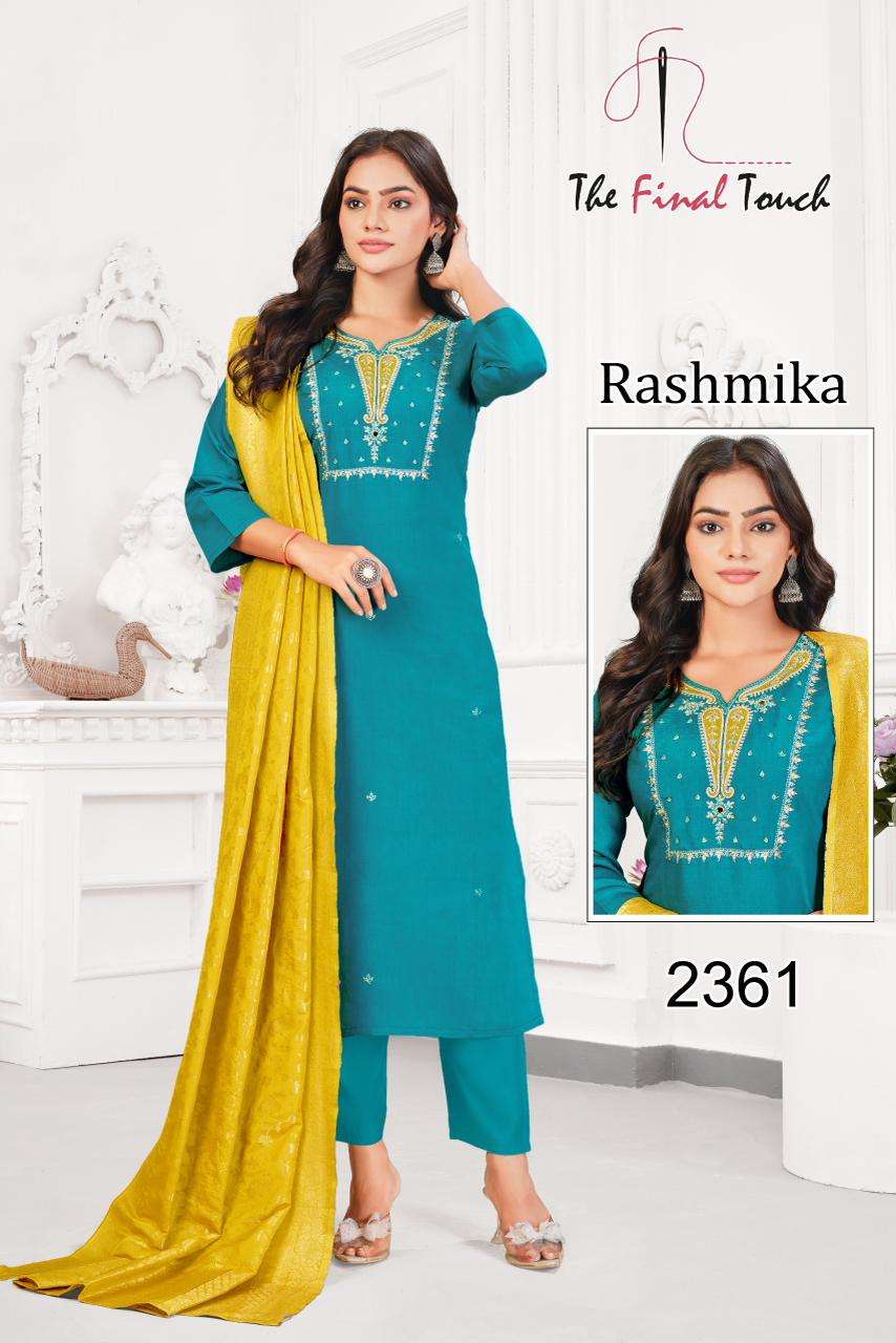 RASHMIKA BY THE FINAL TOUCH IN ROMAN WITH HEAVY EMBROIDERY WOTK WITH INNER 