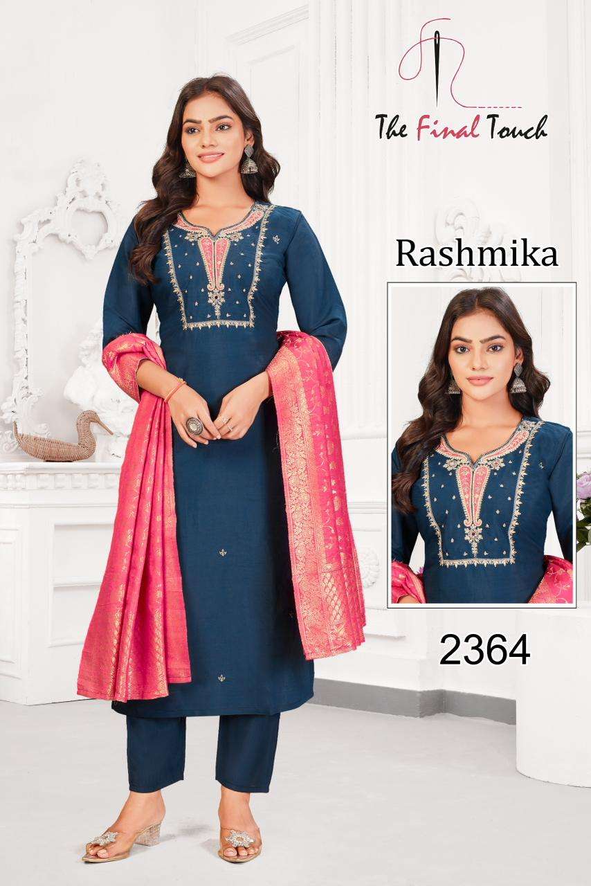 RASHMIKA BY THE FINAL TOUCH IN ROMAN WITH HEAVY EMBROIDERY WOTK WITH INNER 