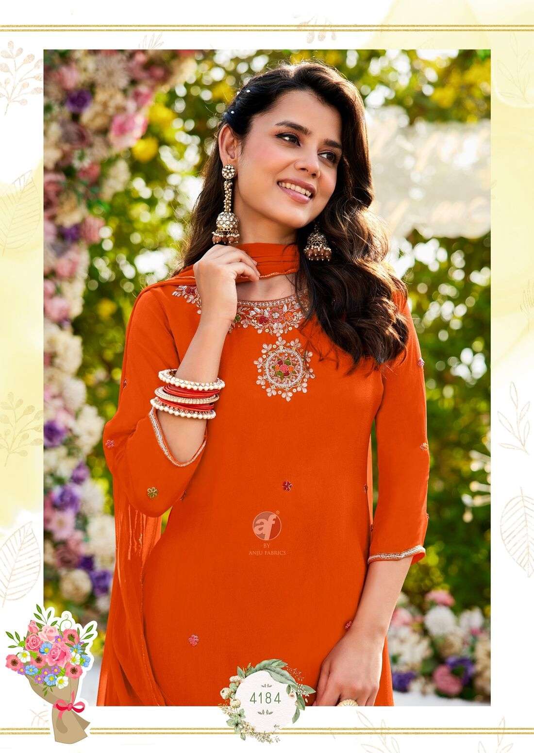 RASM VOL-7 BY ANJU FABRICS IN PURE CHINNON CHIFFON WITH PURE  HEAVY HAND WORK 