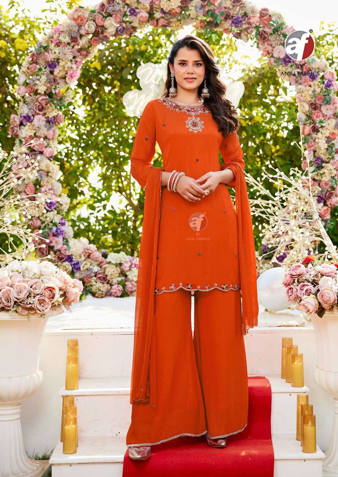 RASM VOL-7 BY ANJU FABRICS IN PURE CHINNON CHIFFON WITH PURE  HEAVY HAND WORK 