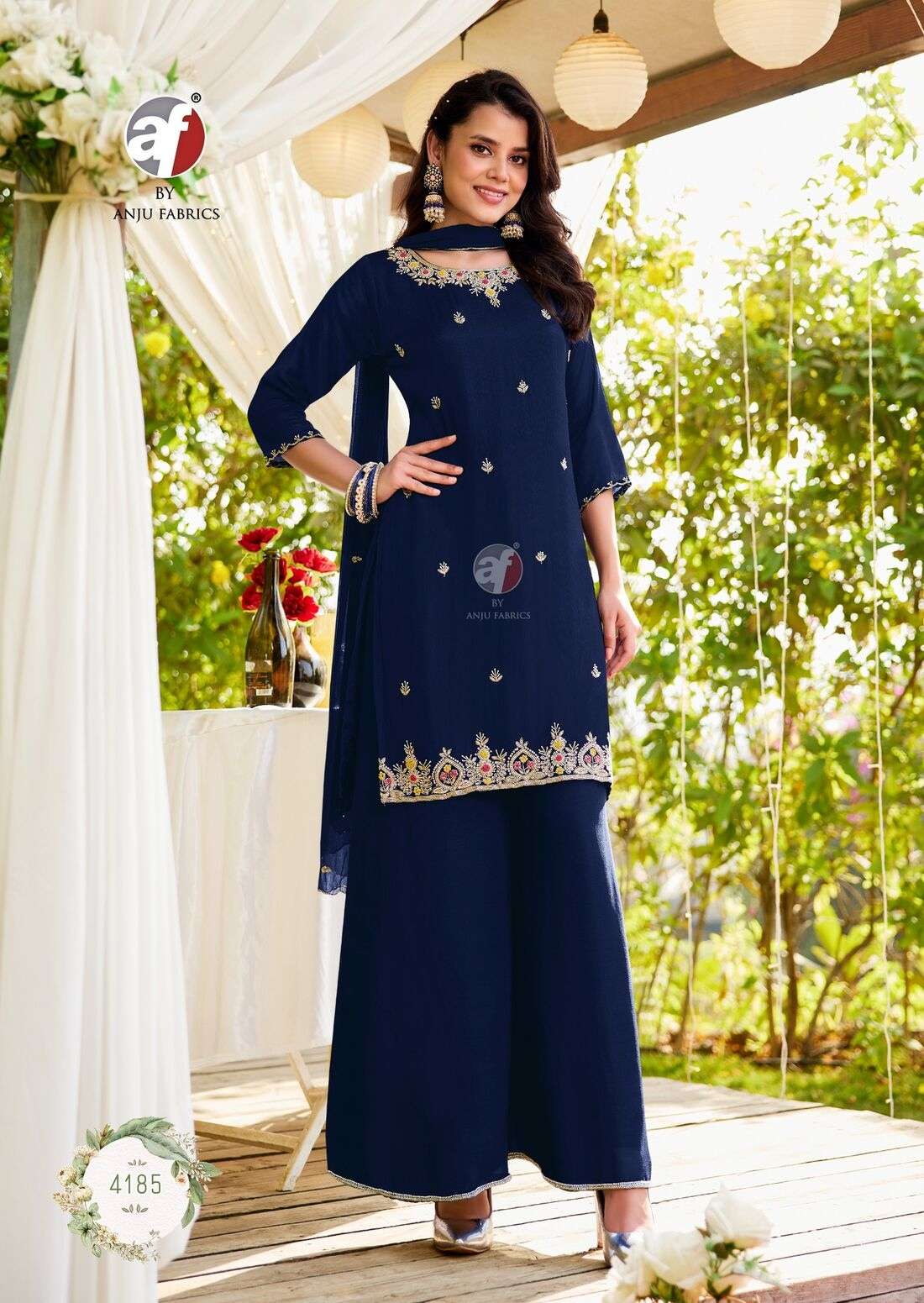 RASM VOL-7 BY ANJU FABRICS IN PURE CHINNON CHIFFON WITH PURE  HEAVY HAND WORK 