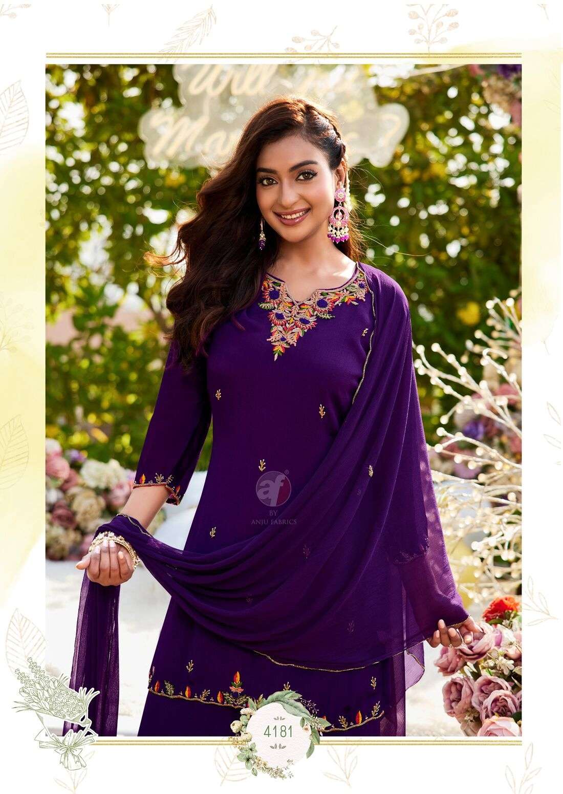 RASM VOL-7 BY ANJU FABRICS IN PURE CHINNON CHIFFON WITH PURE  HEAVY HAND WORK 