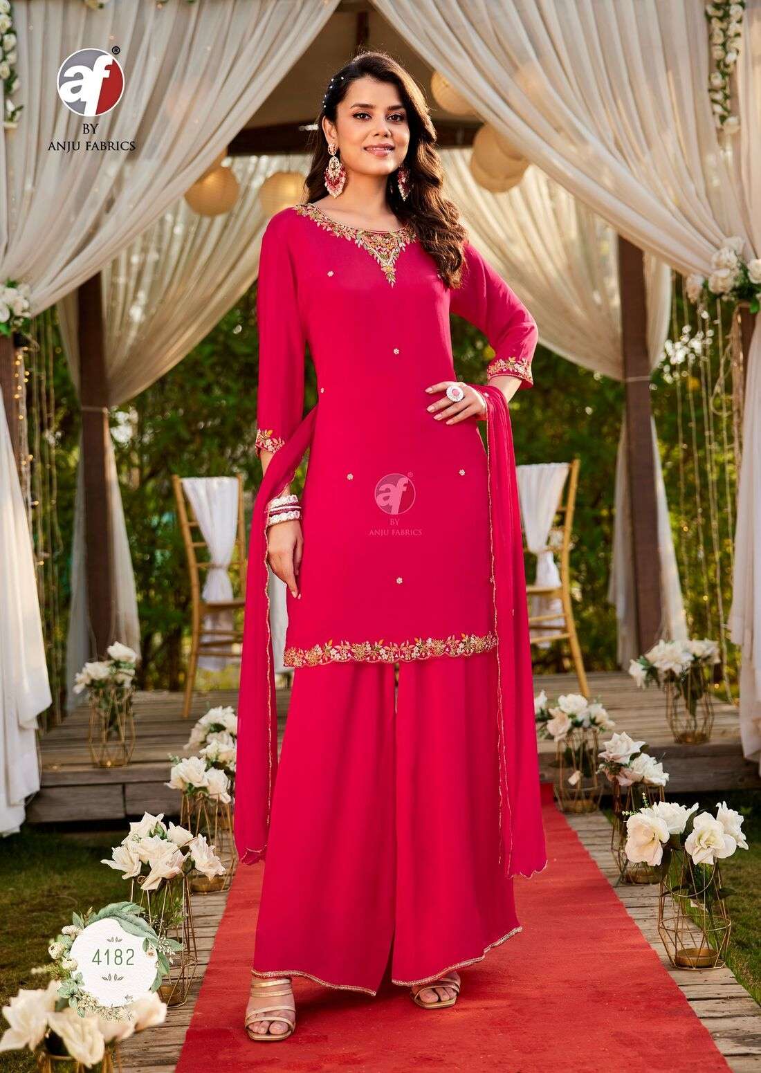 RASM VOL-7 BY ANJU FABRICS IN PURE CHINNON CHIFFON WITH PURE  HEAVY HAND WORK 