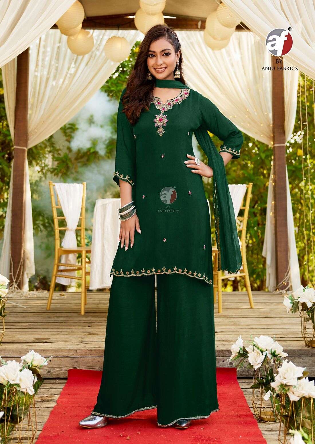 RASM VOL-7 BY ANJU FABRICS IN PURE CHINNON CHIFFON WITH PURE  HEAVY HAND WORK 