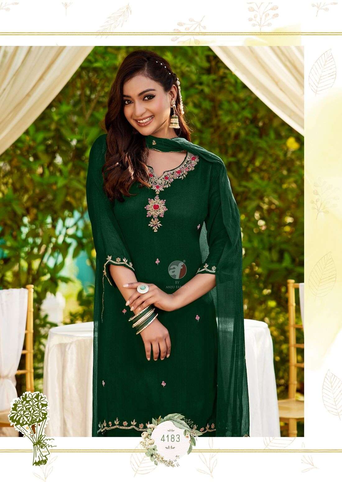 RASM VOL-7 BY ANJU FABRICS IN PURE CHINNON CHIFFON WITH PURE  HEAVY HAND WORK 