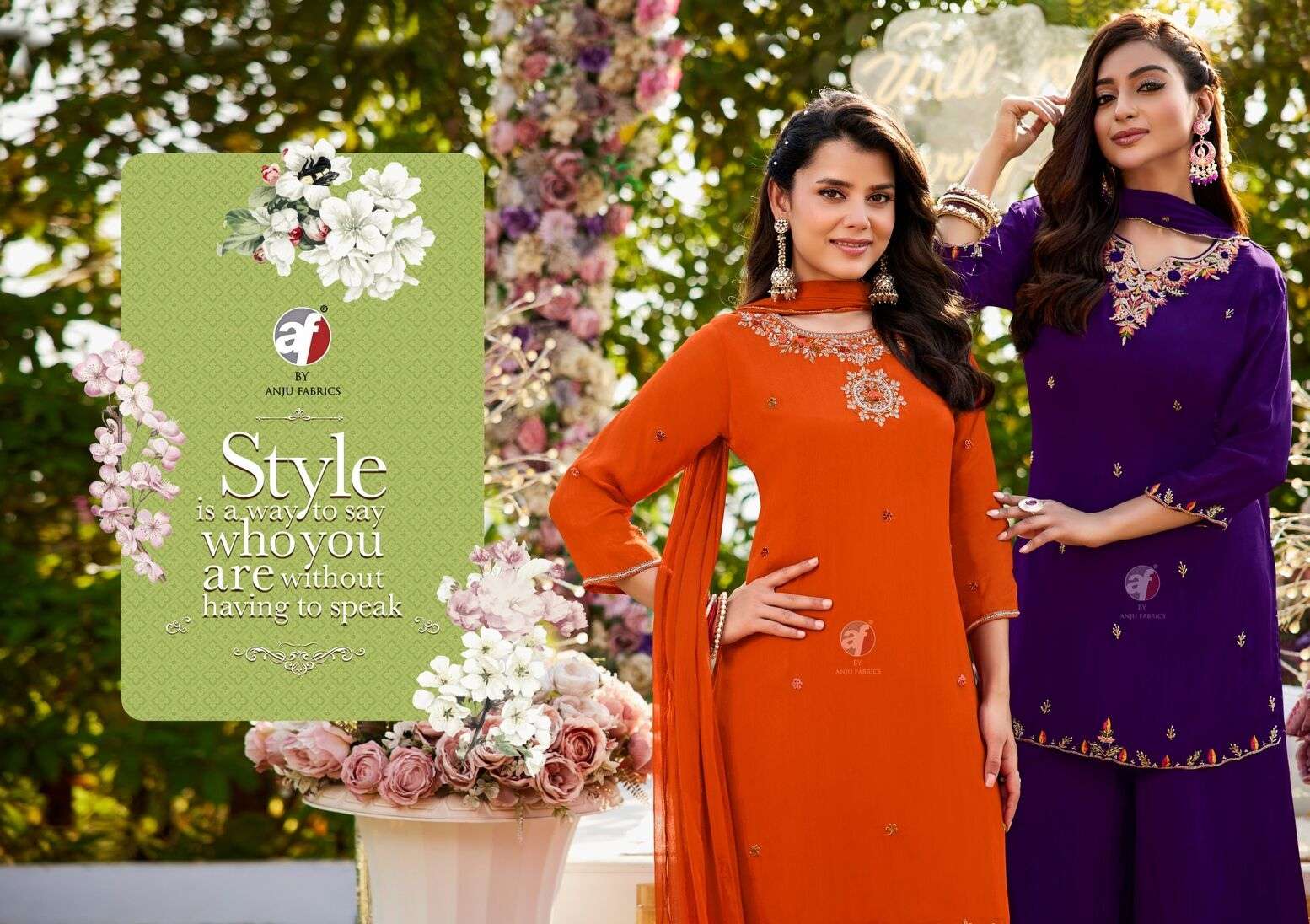 RASM VOL-7 BY ANJU FABRICS IN PURE CHINNON CHIFFON WITH PURE  HEAVY HAND WORK 