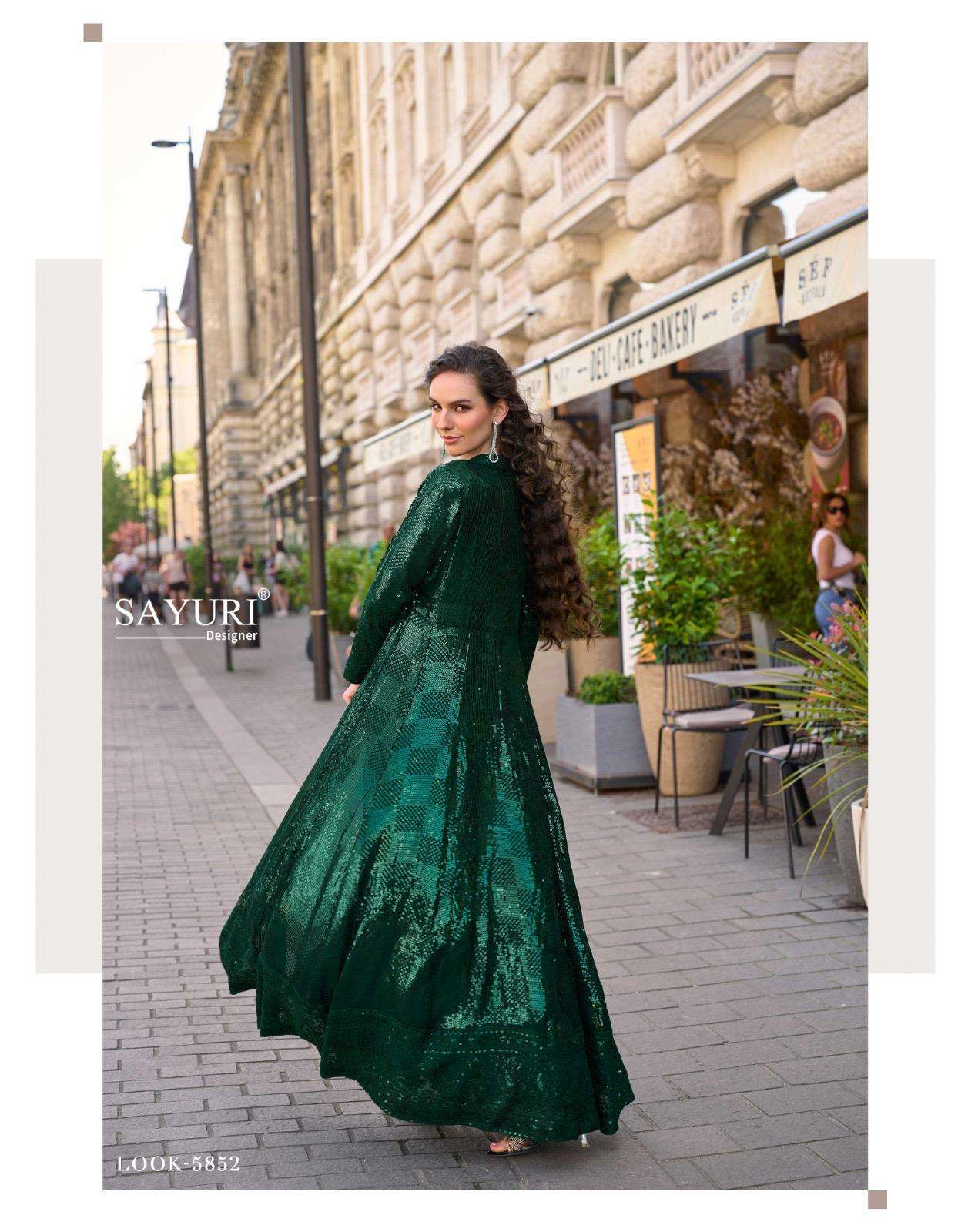 RUBAL BY SAYURI DESIGNER IN REAL PREMIUM GEROGETTE WITH EMBROIDERED FLOOR LENGHT 