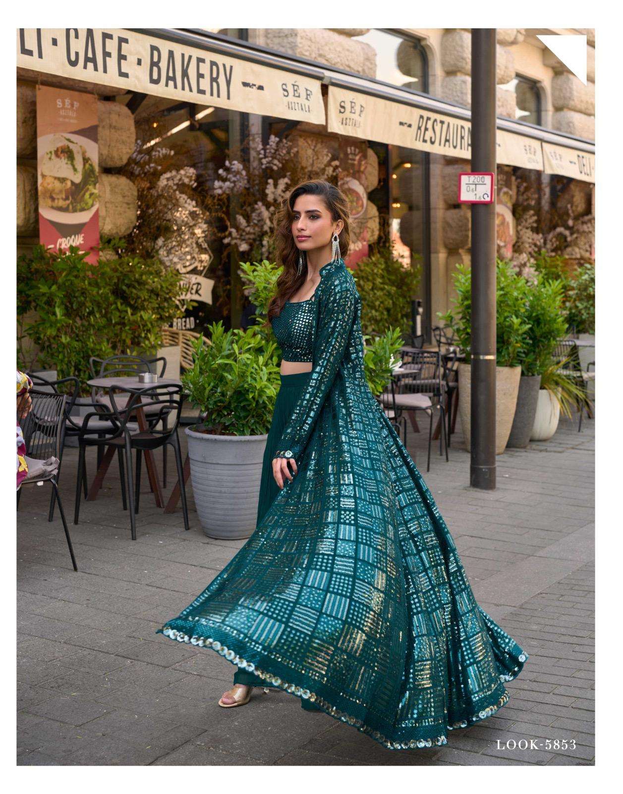 RUBAL BY SAYURI DESIGNER IN REAL PREMIUM GEROGETTE WITH EMBROIDERED FLOOR LENGHT 