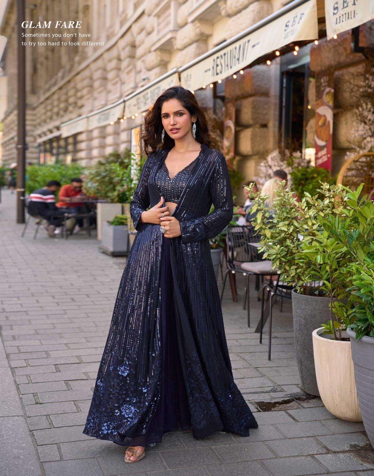 RUBAL BY SAYURI DESIGNER IN REAL PREMIUM GEROGETTE WITH EMBROIDERED FLOOR LENGHT 