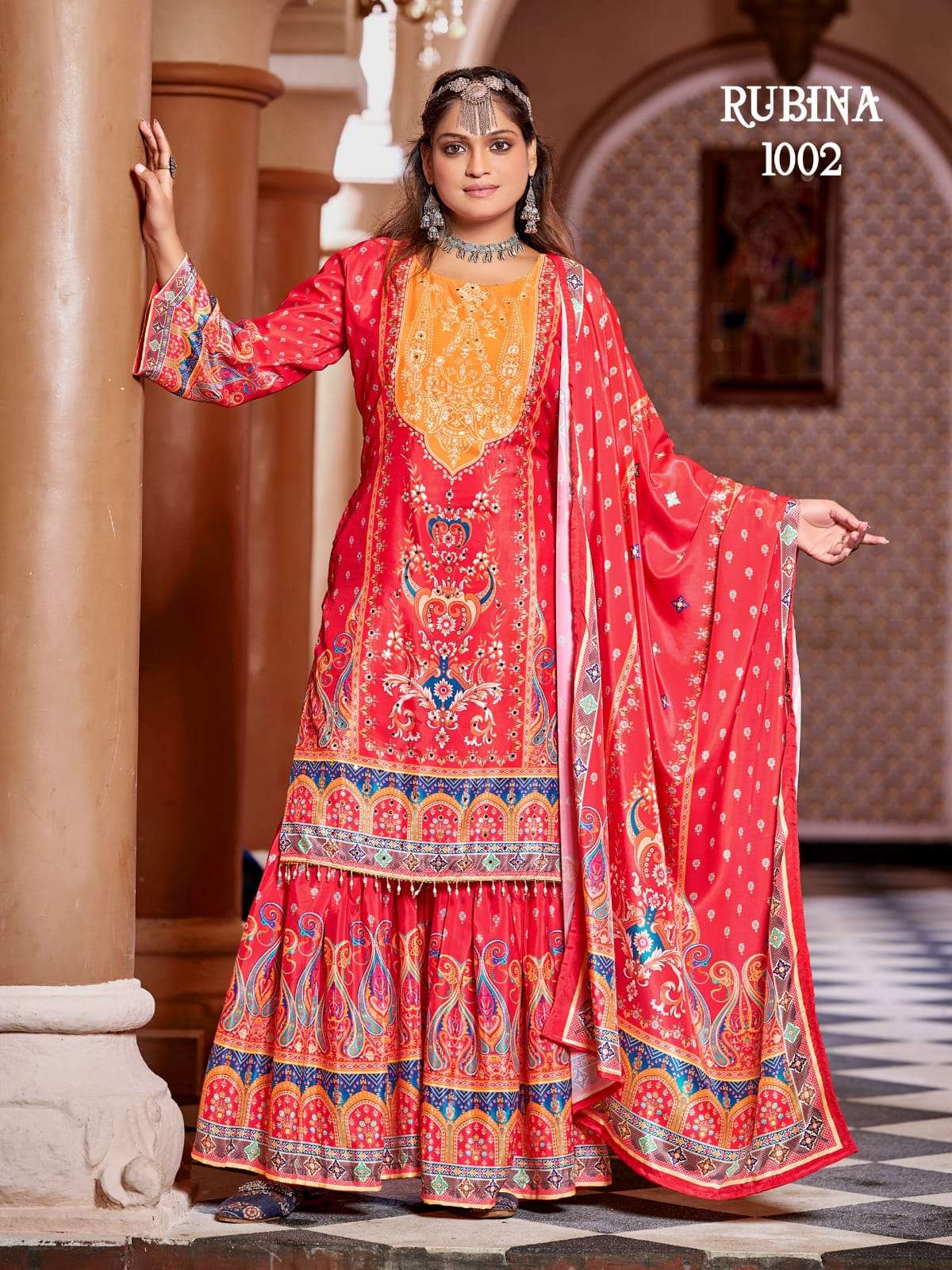 RUBINA BY TEXOFAB IN PURE CRAPE SILK DIGITAL PRINT WITH FULL COTTON INNER PAKISTANI SUIT 