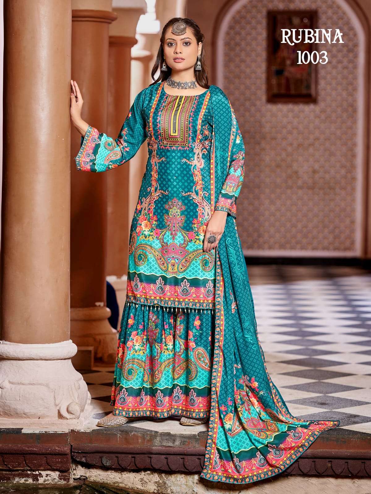 RUBINA BY TEXOFAB IN PURE CRAPE SILK DIGITAL PRINT WITH FULL COTTON INNER PAKISTANI SUIT 