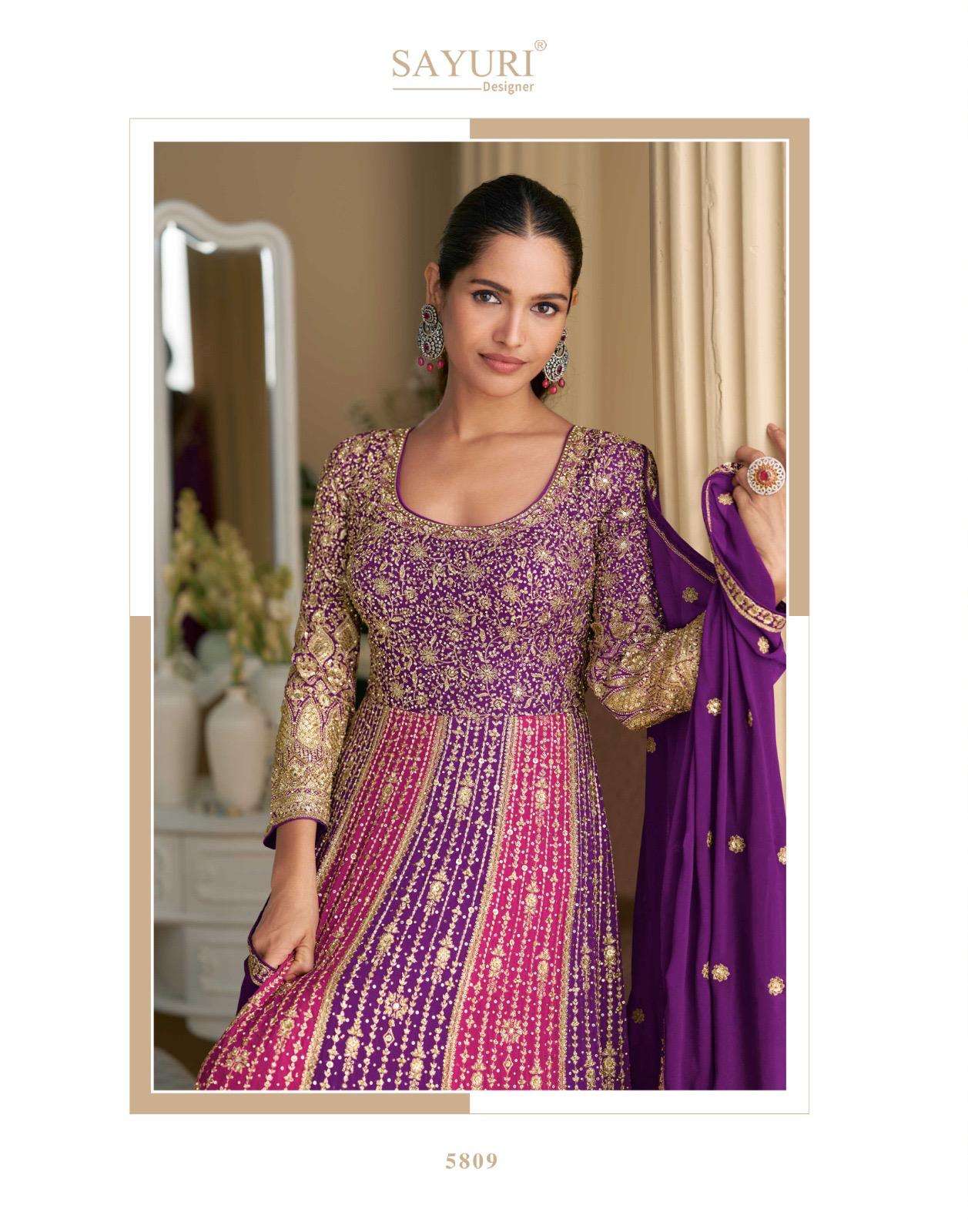 RUTBA BY SAYURI DESIGNER IN REAL PREMIUM GEROGETTE WITH EMBROIDERED SEROSKI ZARKAN GOWN 