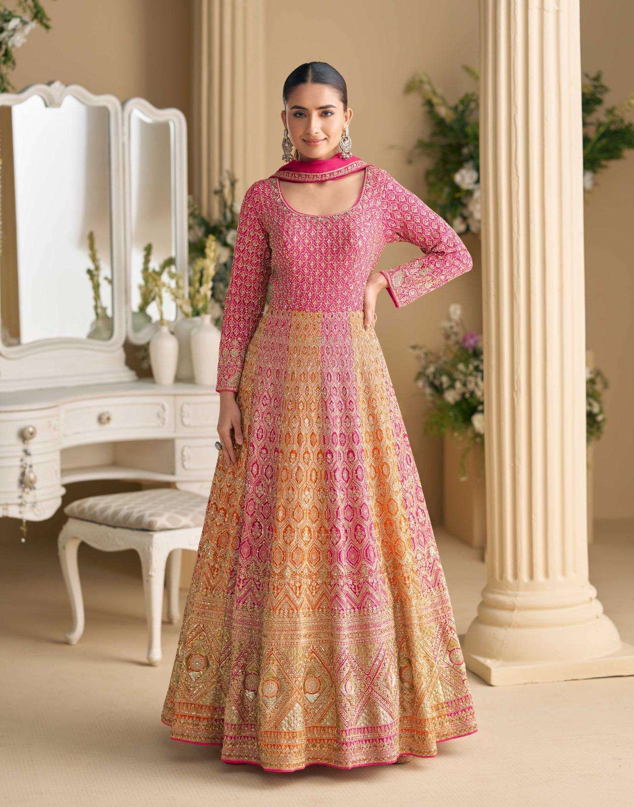 RUTBA BY SAYURI DESIGNER IN REAL PREMIUM GEROGETTE WITH EMBROIDERED SEROSKI ZARKAN GOWN 