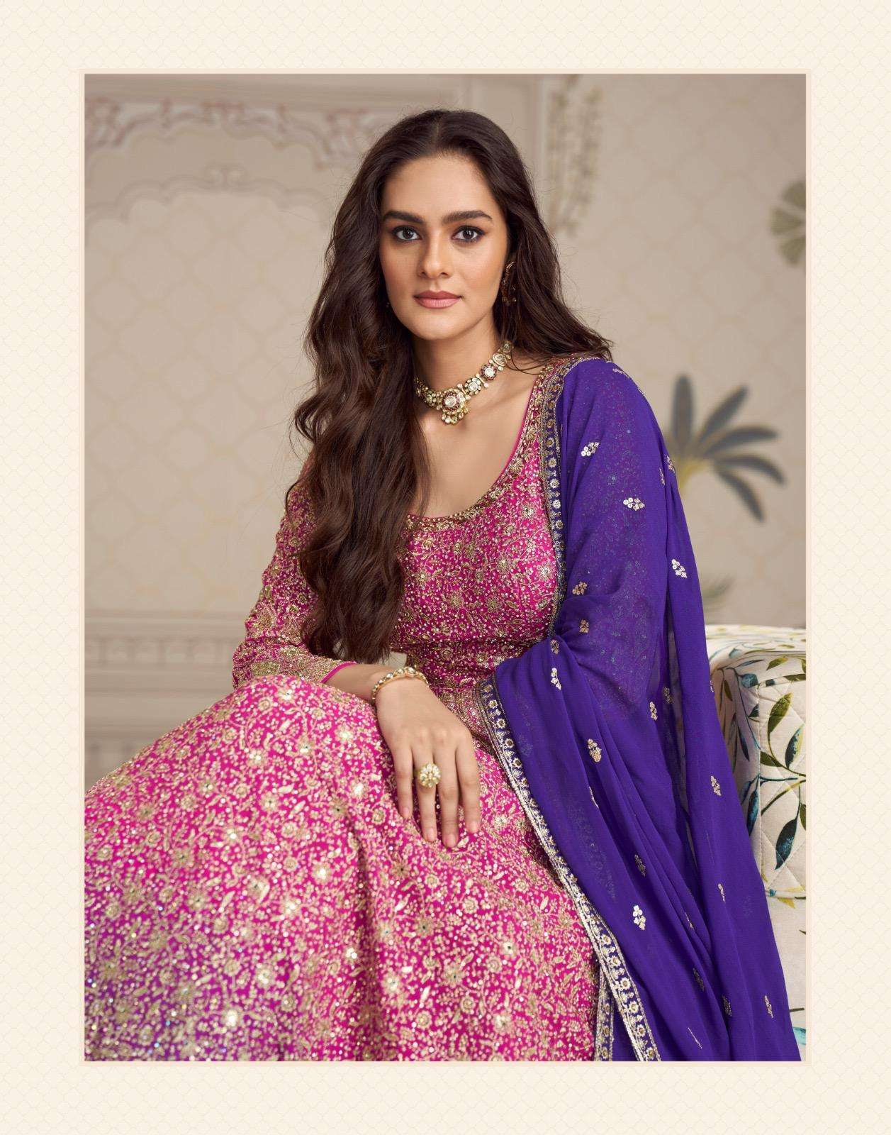 SABOORI BY SAYURI DESIGNER IN REAL PREMIUM GEROGETTE GOWN WITH EMBROIDERED WORK 