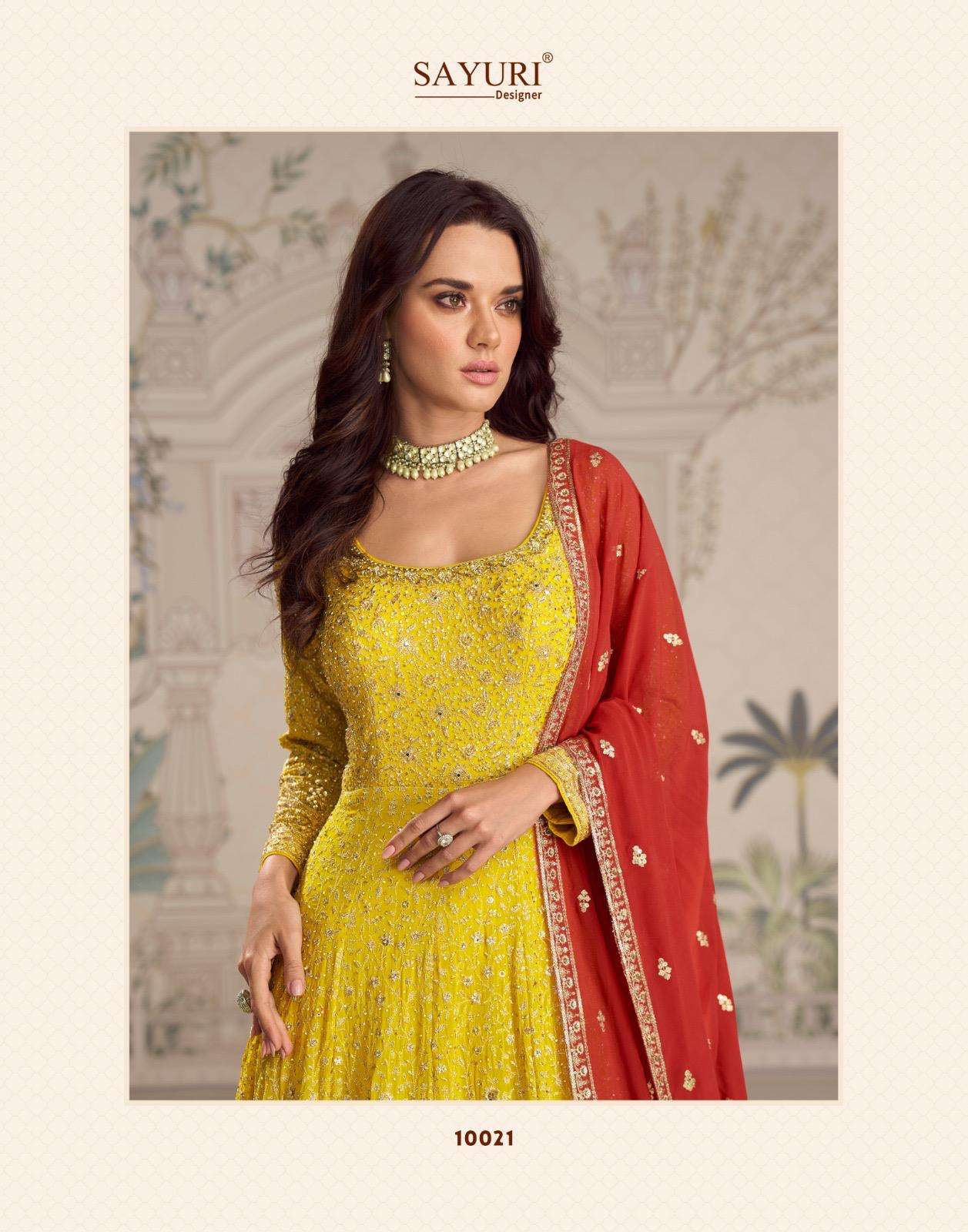 SABOORI BY SAYURI DESIGNER IN REAL PREMIUM GEROGETTE GOWN WITH EMBROIDERED WORK 