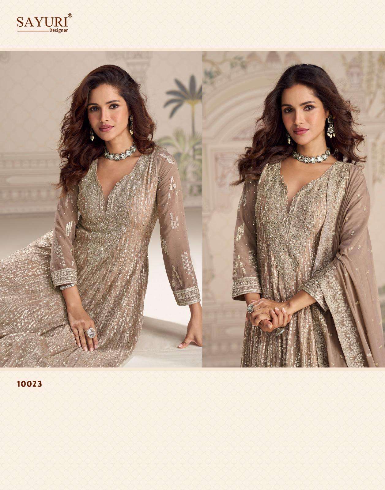 SABOORI BY SAYURI DESIGNER IN REAL PREMIUM GEROGETTE GOWN WITH EMBROIDERED WORK 