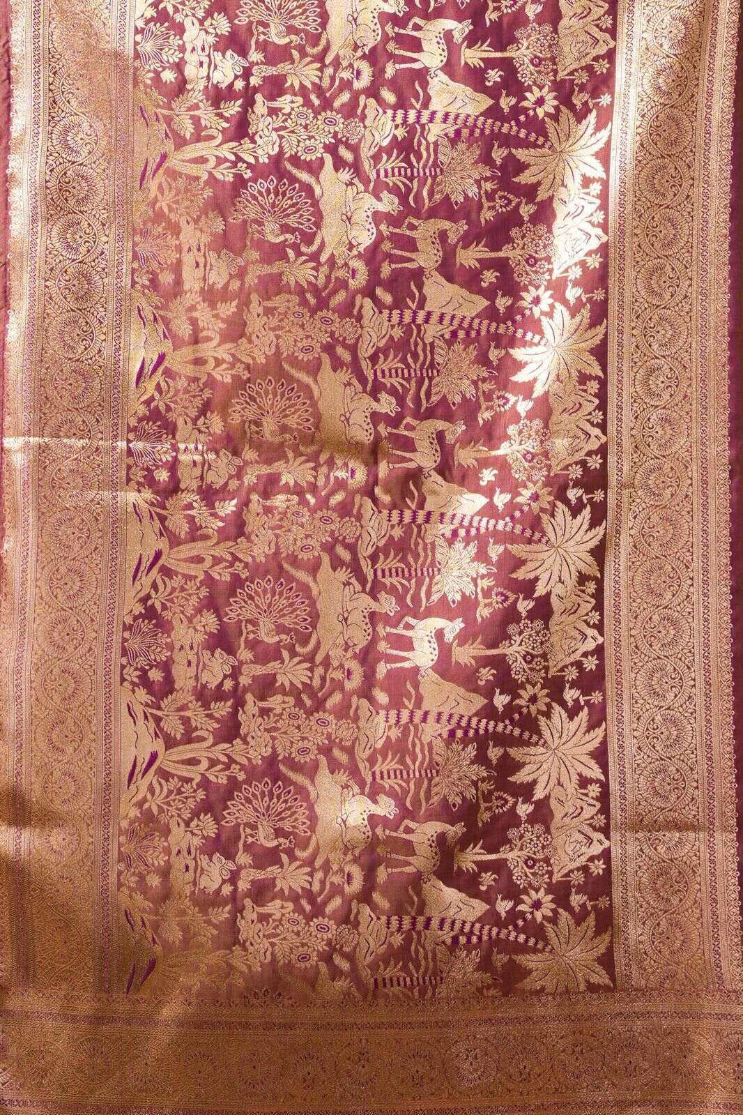 SABYA SACHI BY TEXOFAB IN FANCY SILK WITH ZHALLAR 6.30 MTR WITH BLOUSE 