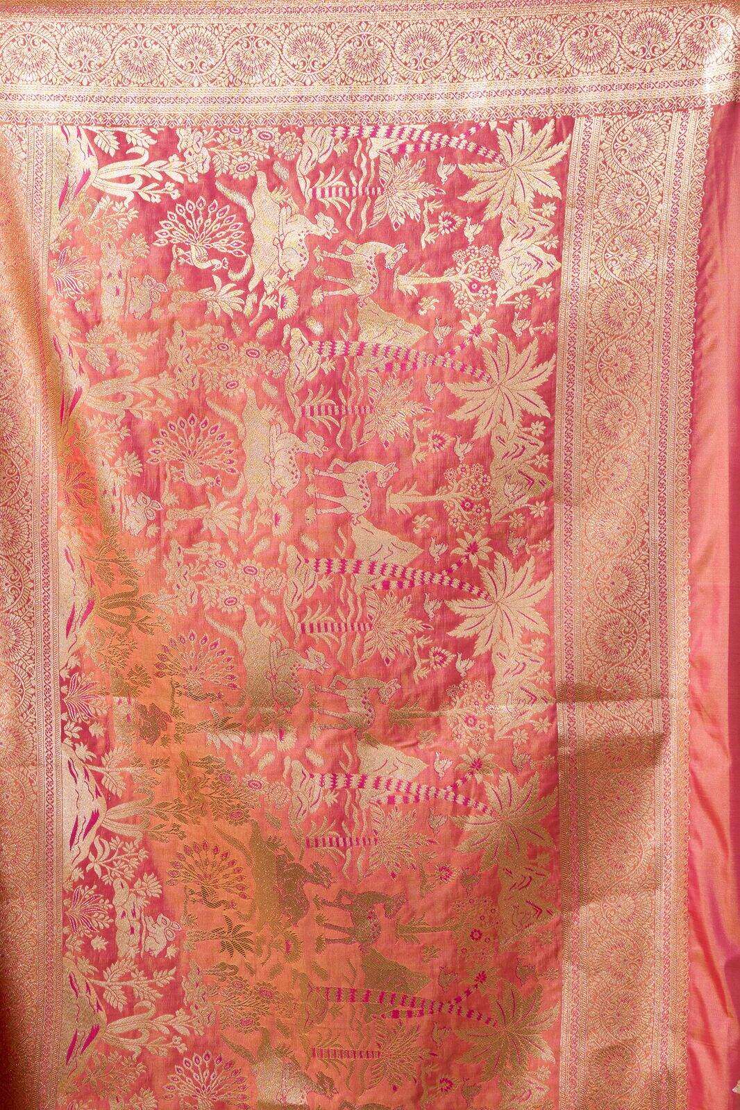 SABYA SACHI BY TEXOFAB IN FANCY SILK WITH ZHALLAR 6.30 MTR WITH BLOUSE 