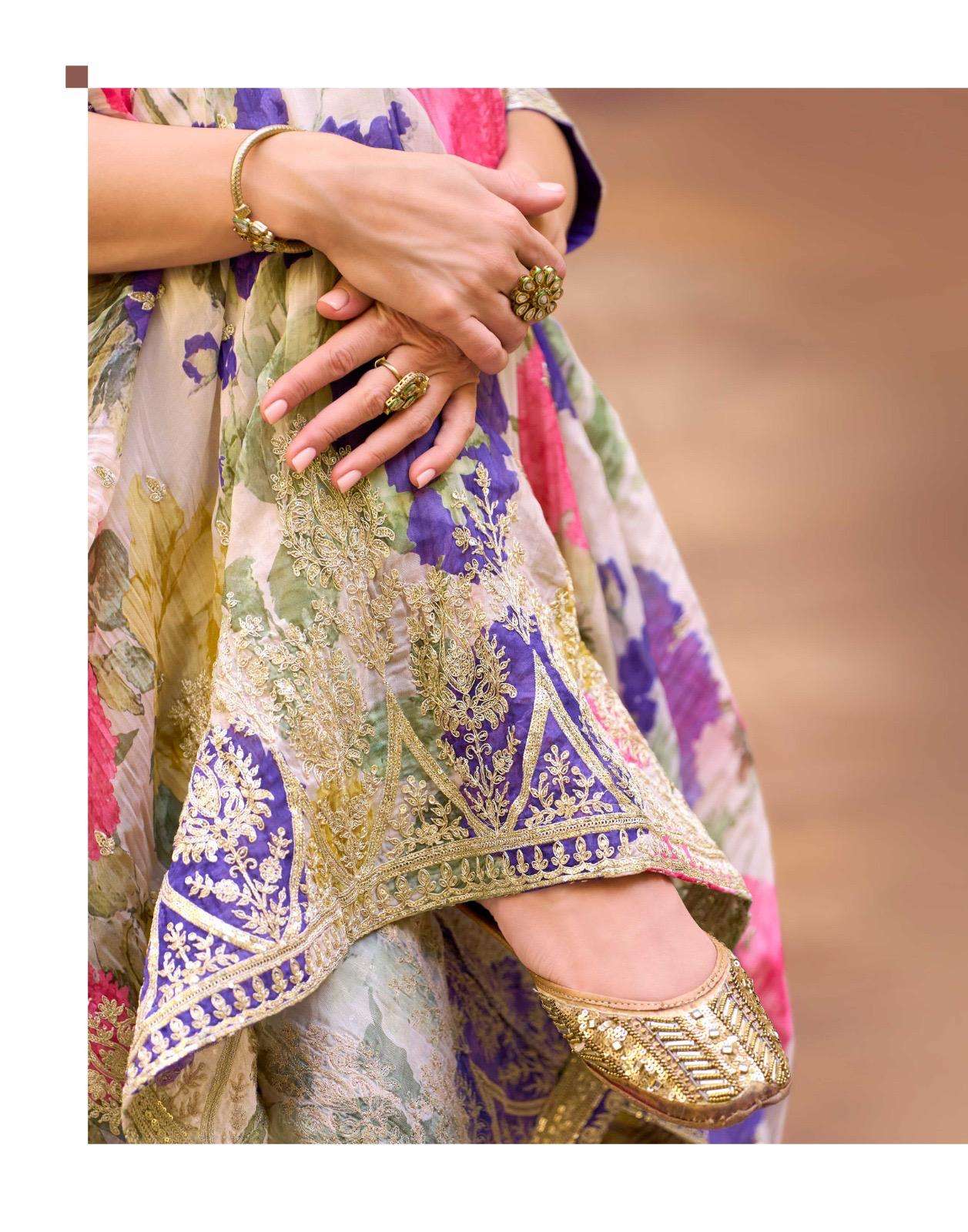 SAFAR BY SAYURI DESIGNER IN REAL PREMIUM CHINON SILK WITH EMBROIDERED WORK 