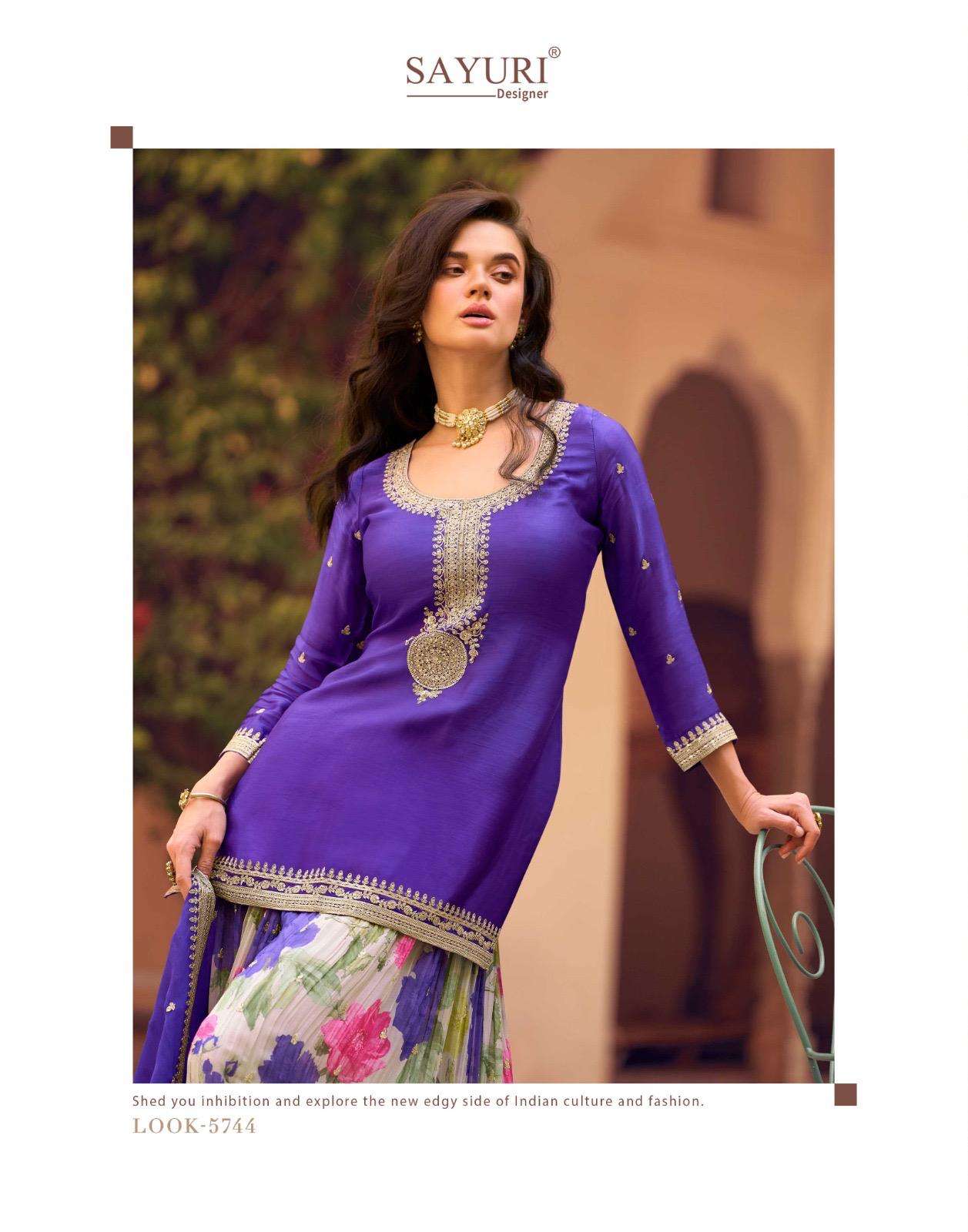 SAFAR BY SAYURI DESIGNER IN REAL PREMIUM CHINON SILK WITH EMBROIDERED WORK 