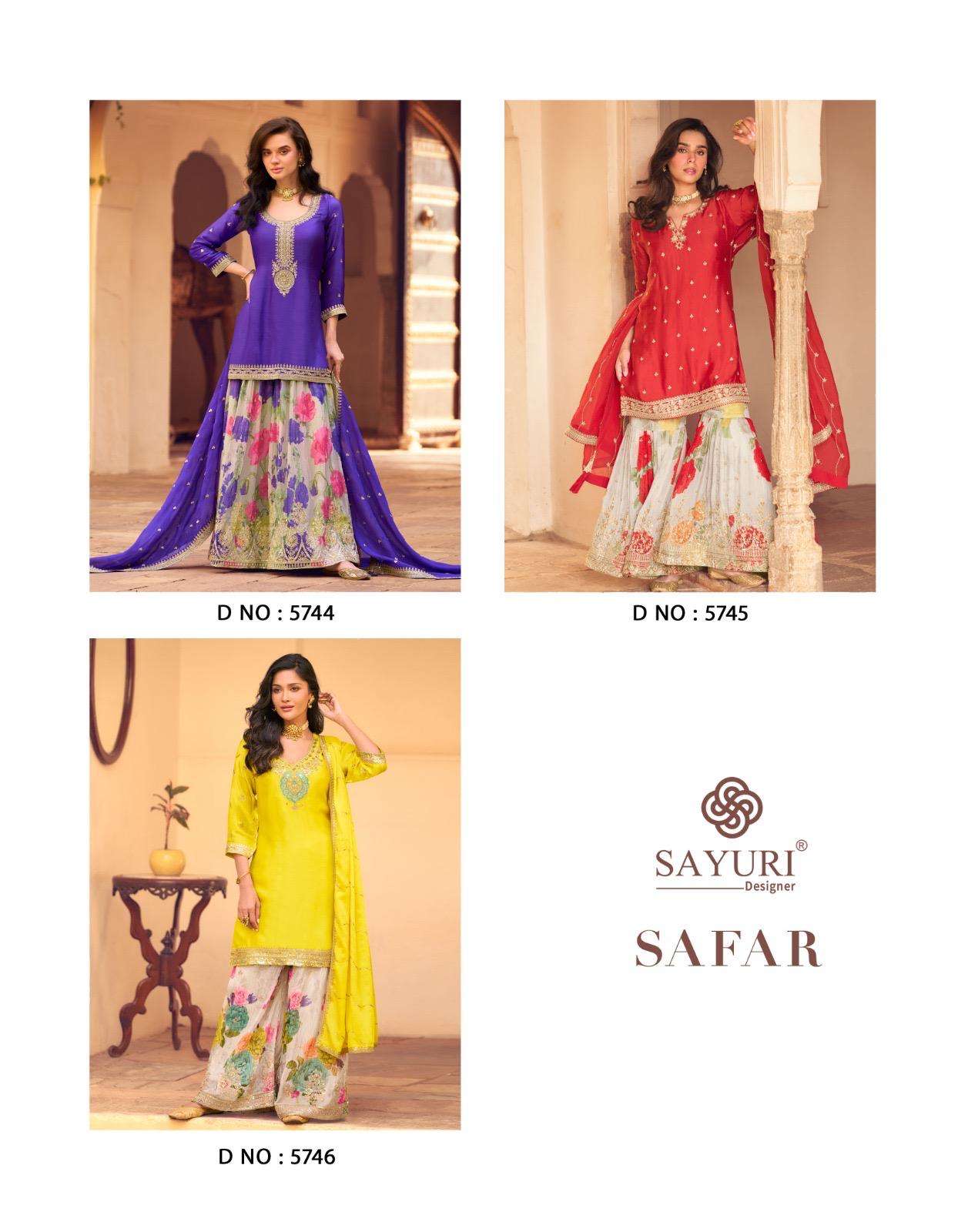 SAFAR BY SAYURI DESIGNER IN REAL PREMIUM CHINON SILK WITH EMBROIDERED WORK 
