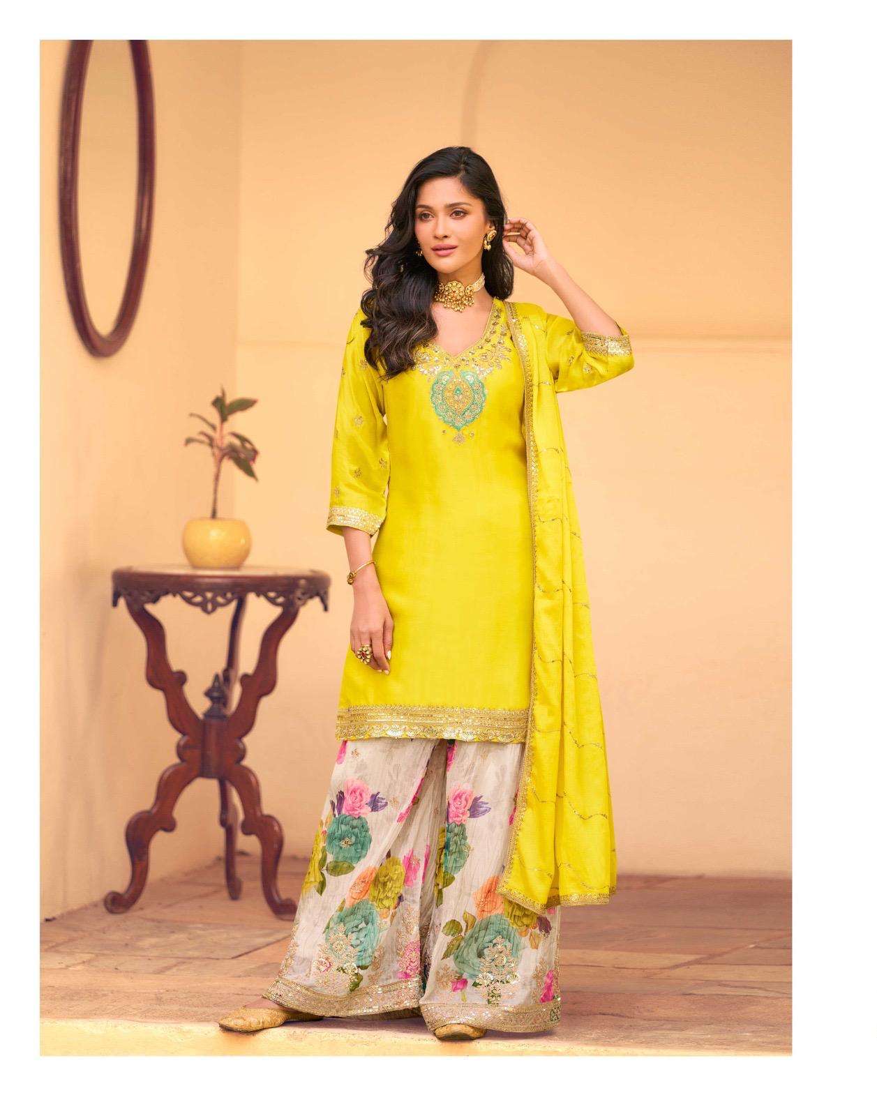 SAFAR BY SAYURI DESIGNER IN REAL PREMIUM CHINON SILK WITH EMBROIDERED WORK 