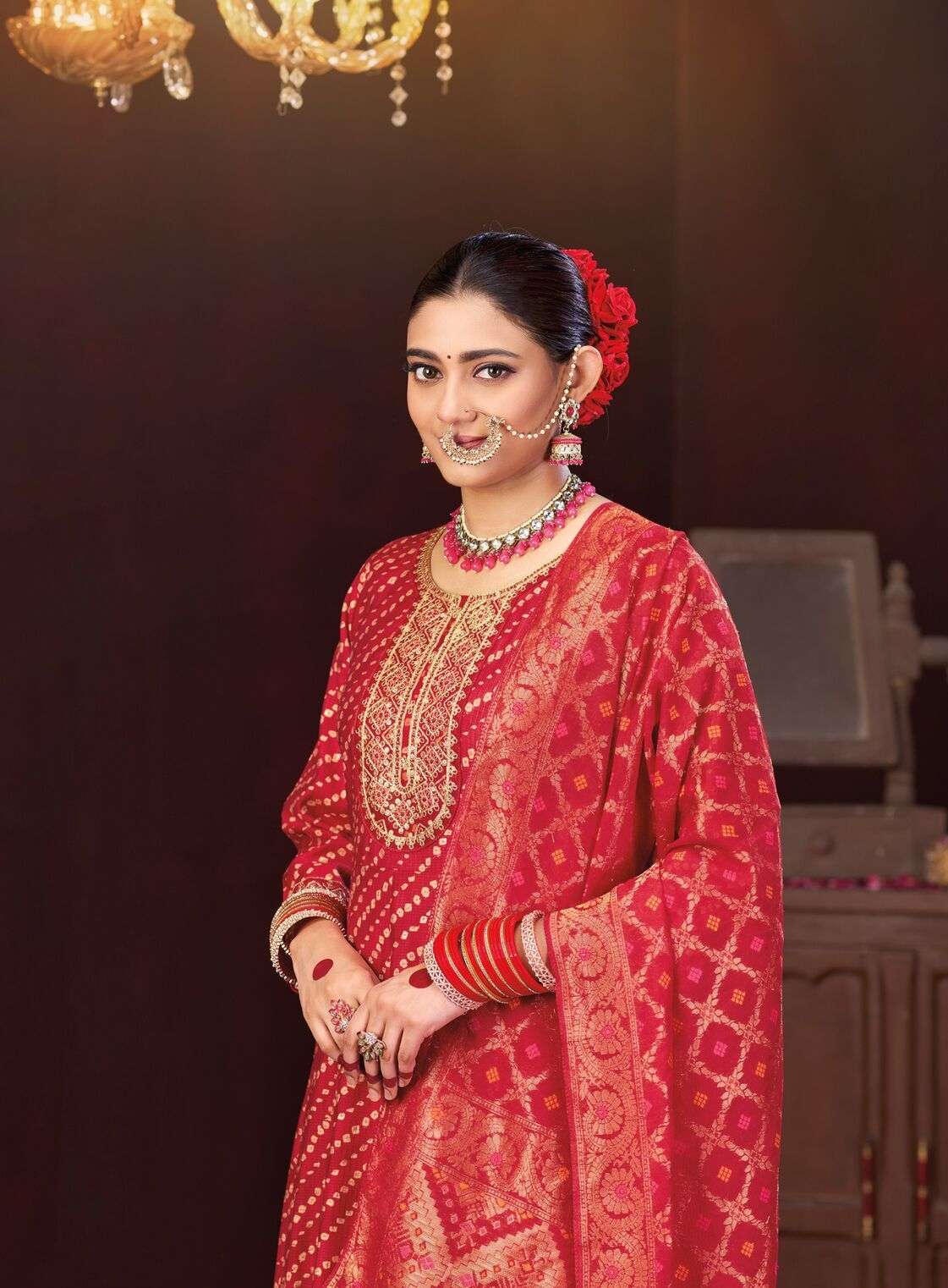 SAIYAAN VOL-1 BY RADHIKA LIFESTYLE IN BERLIN SILK KURTI PANT WITH DUPATTA WORK 