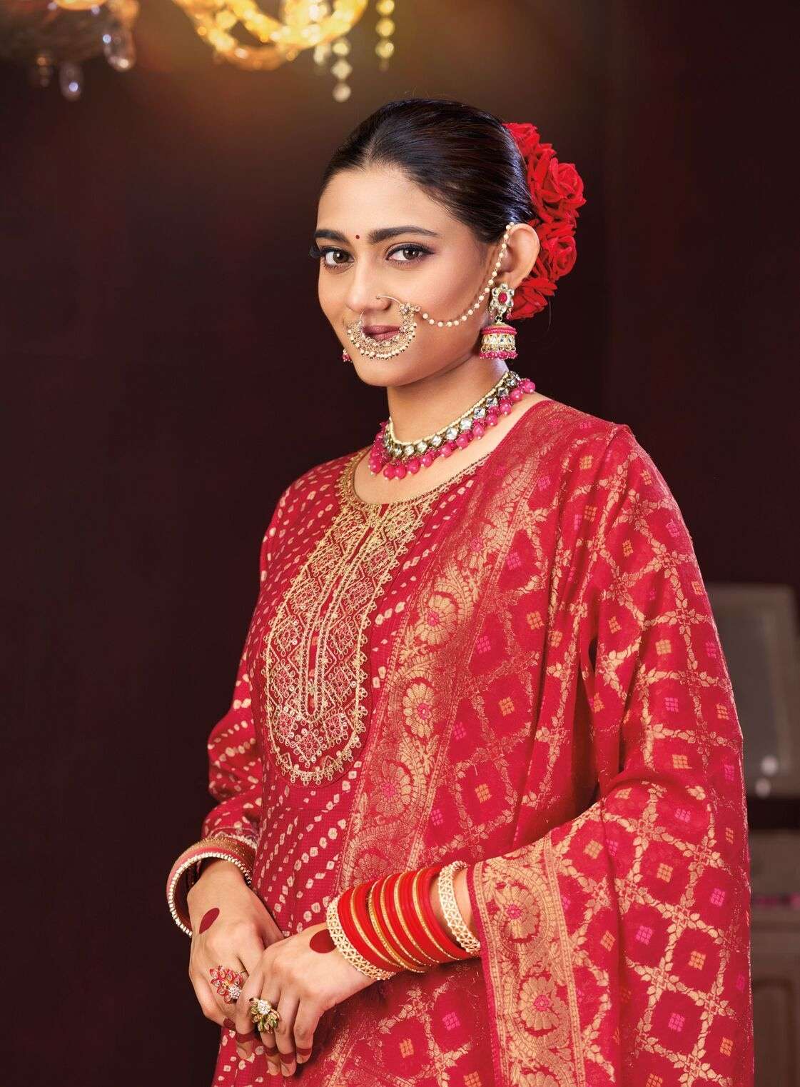 SAIYAAN VOL-1 BY RADHIKA LIFESTYLE IN BERLIN SILK KURTI PANT WITH DUPATTA WORK 